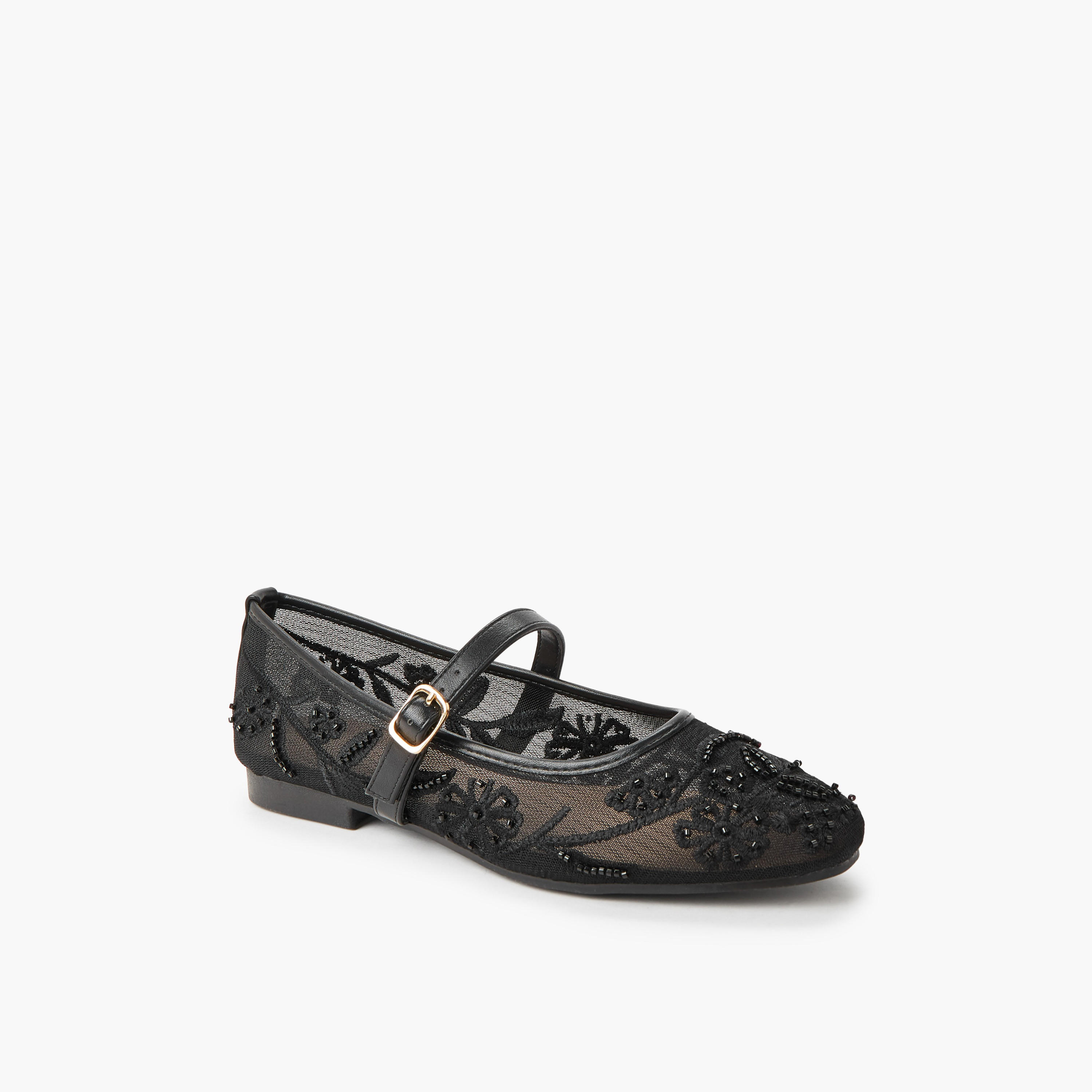 Flora Bella Women Embroidered and Embellished Mary Jane Shoes-women-shoes-ballerinas-image-2