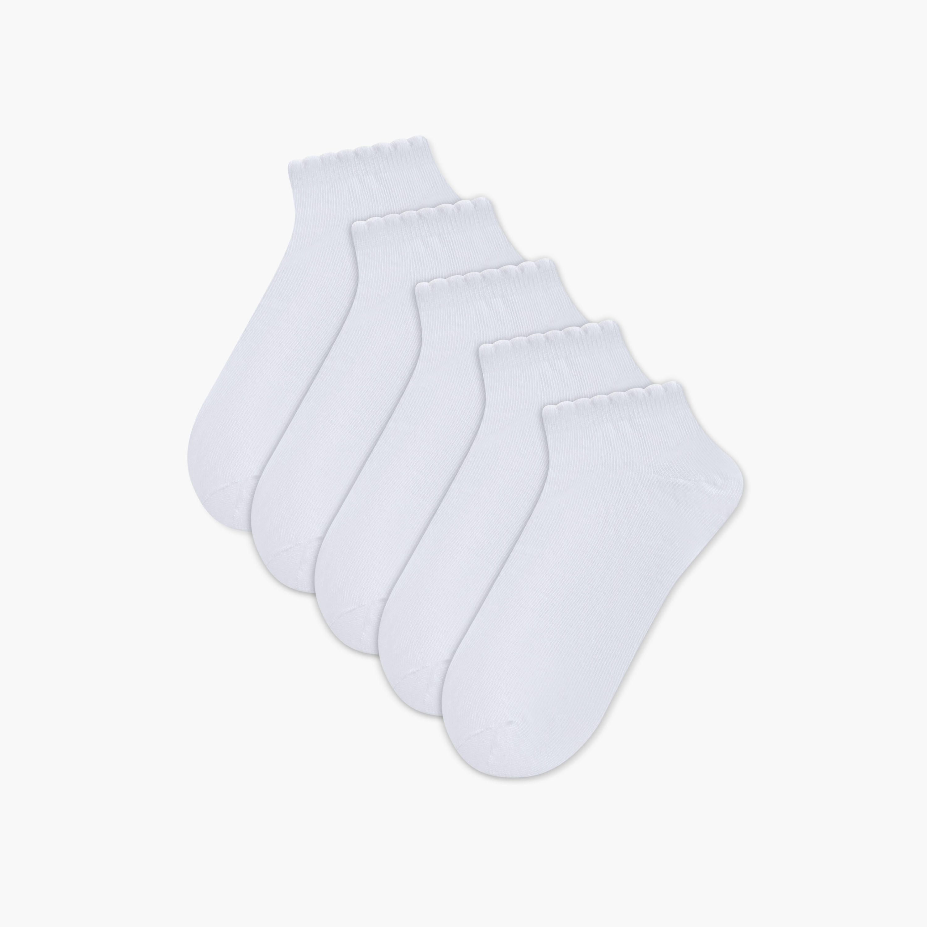 جوارب سادة بطول الكاحل من جونيورز - طقم 5 أزواج-girls-accessories-socks-image-1