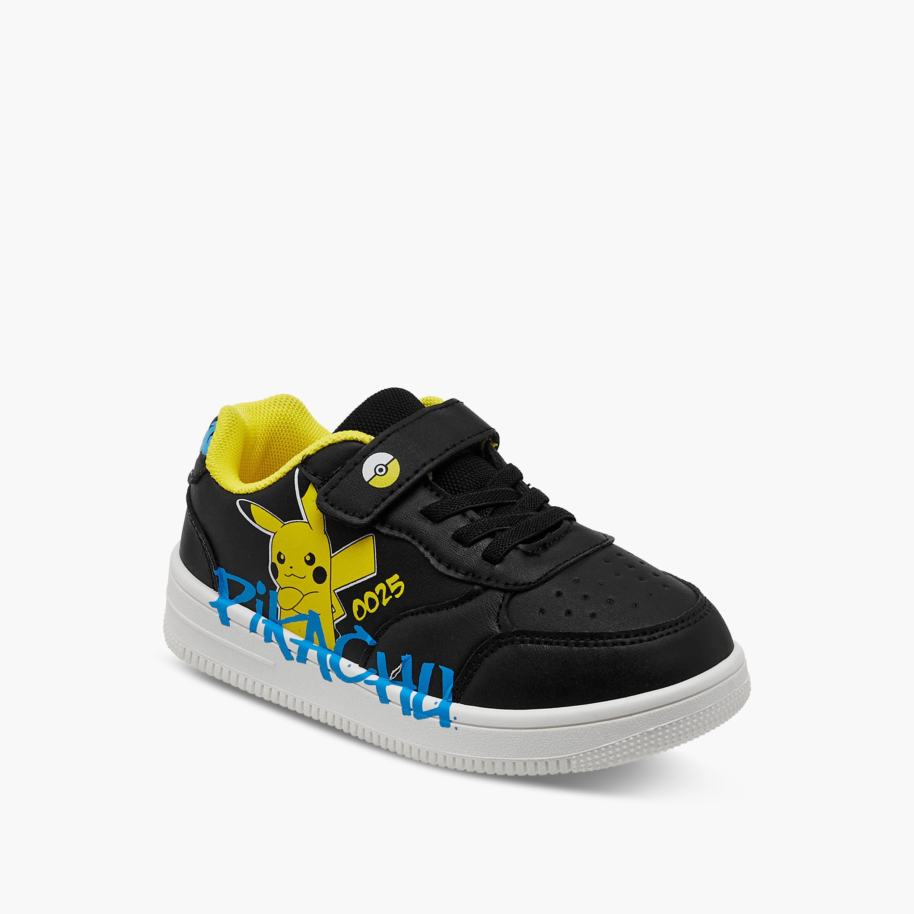 Pokemon Pikachu Print Sneakers with Hook and Loop Closure-boys-shoes-sneakers-image-2