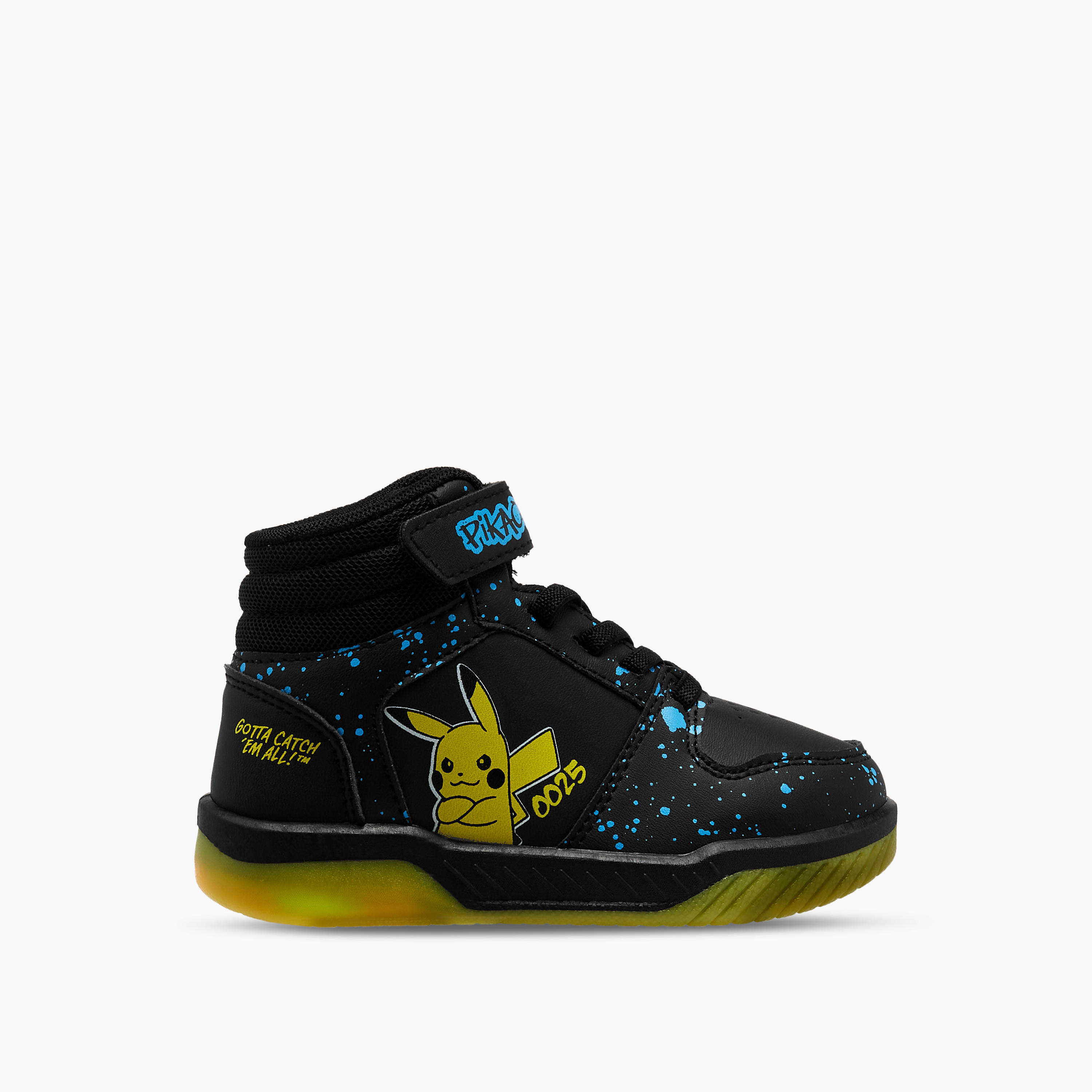 Pokemon Pikachu Print High-Top Sneakers with Hook and Loop Closure-boys-shoes-sneakers-image-6