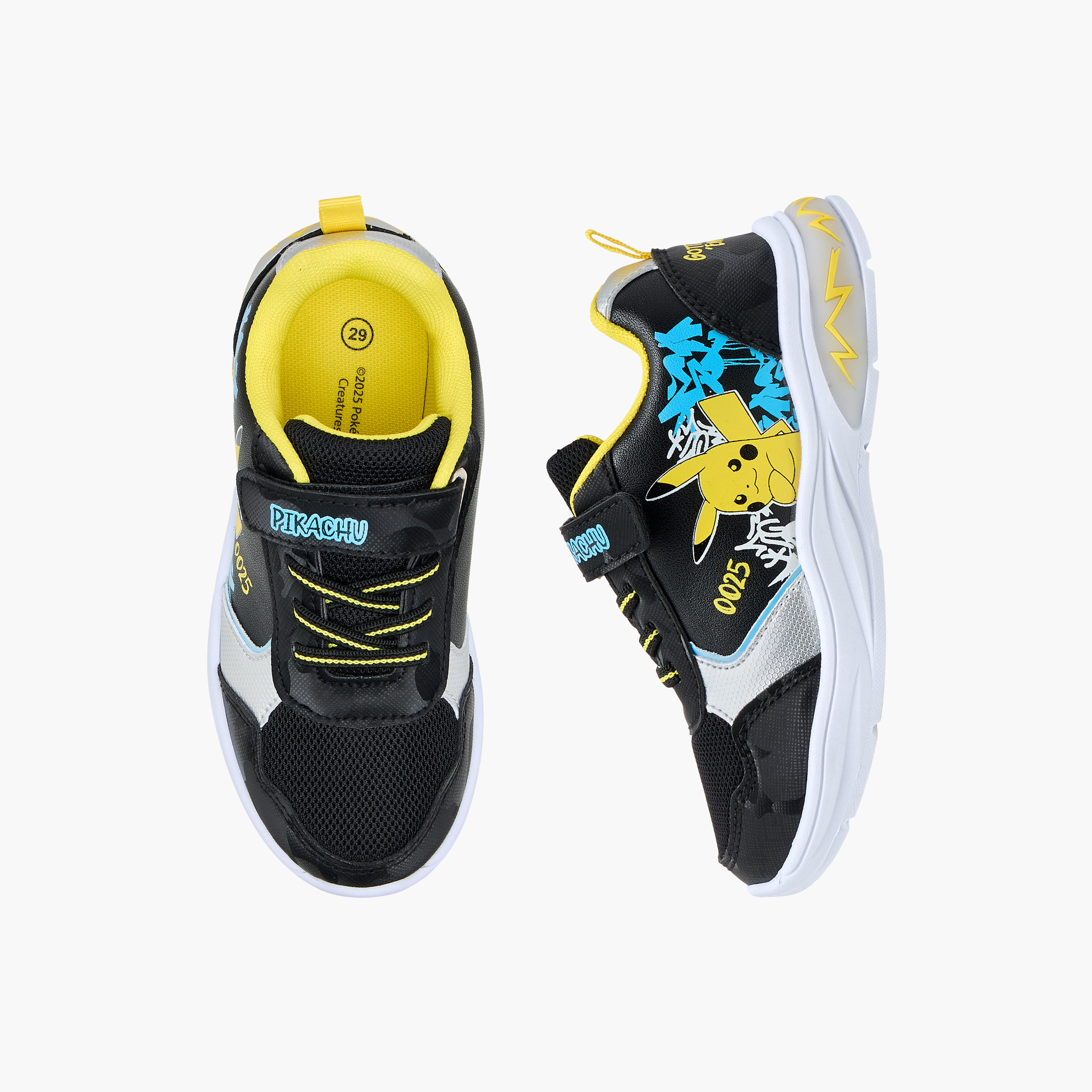 Pokemon Printed Light-Up Sneakers with Hook and Loop Closure-boys-shoes-sneakers-image-1
