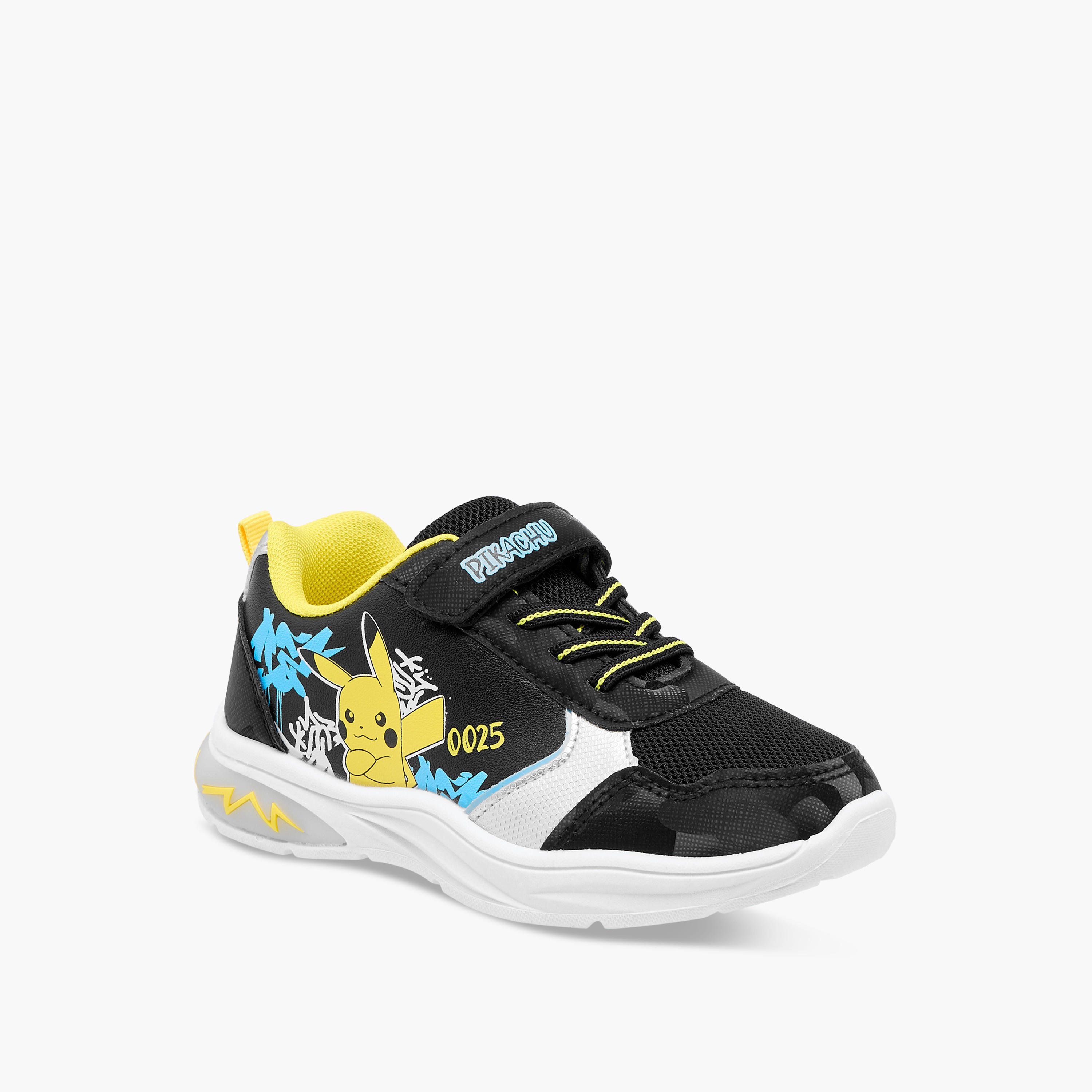 Pokemon Printed Light-Up Sneakers with Hook and Loop Closure-boys-shoes-sneakers-image-2