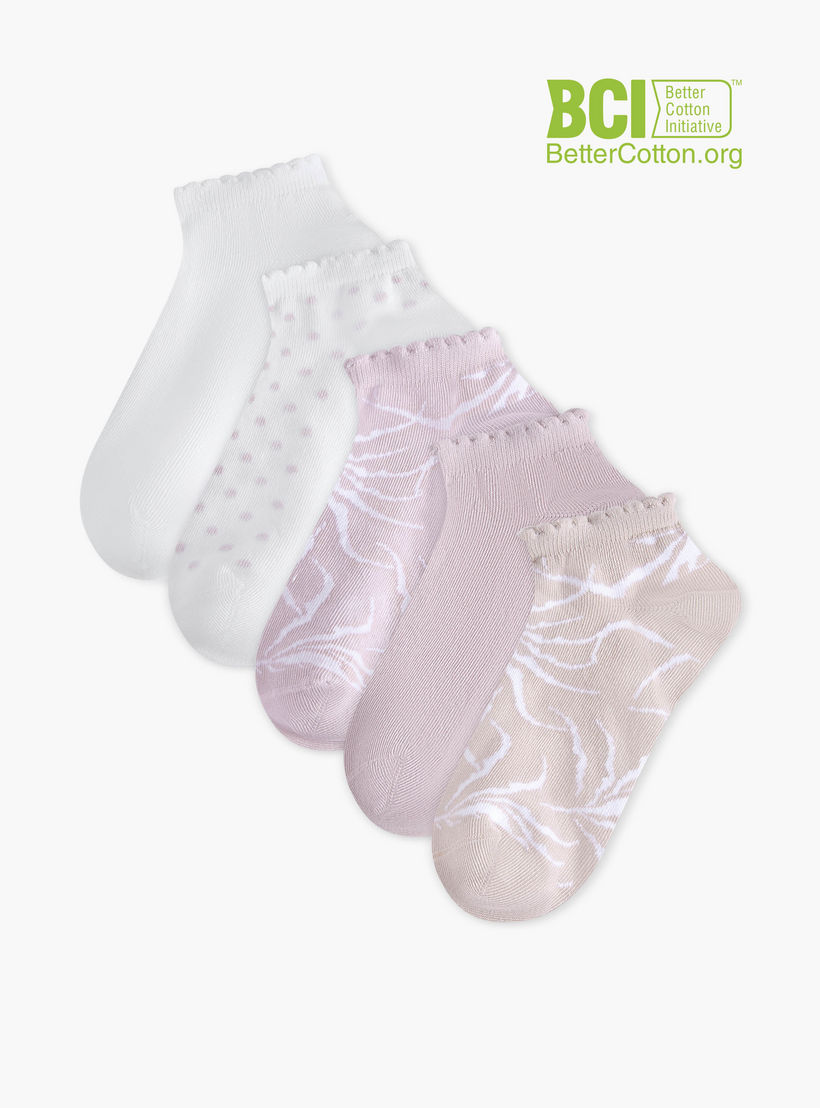 Celeste Printed Ankle Length Socks - Set of 5-women-socksandstockings-image-1
