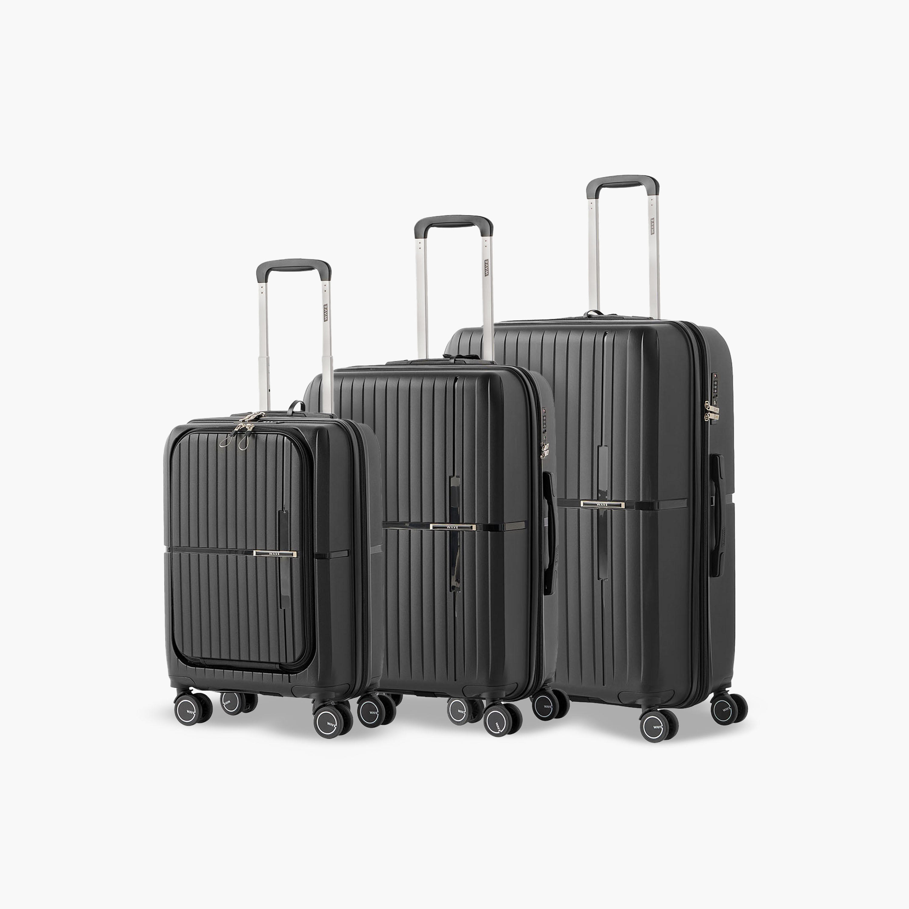 WAVE Solid Hardcase Trolley Bag with Retractable Handle - Set of 3-travel-luggagesandbags-luggage-image-1