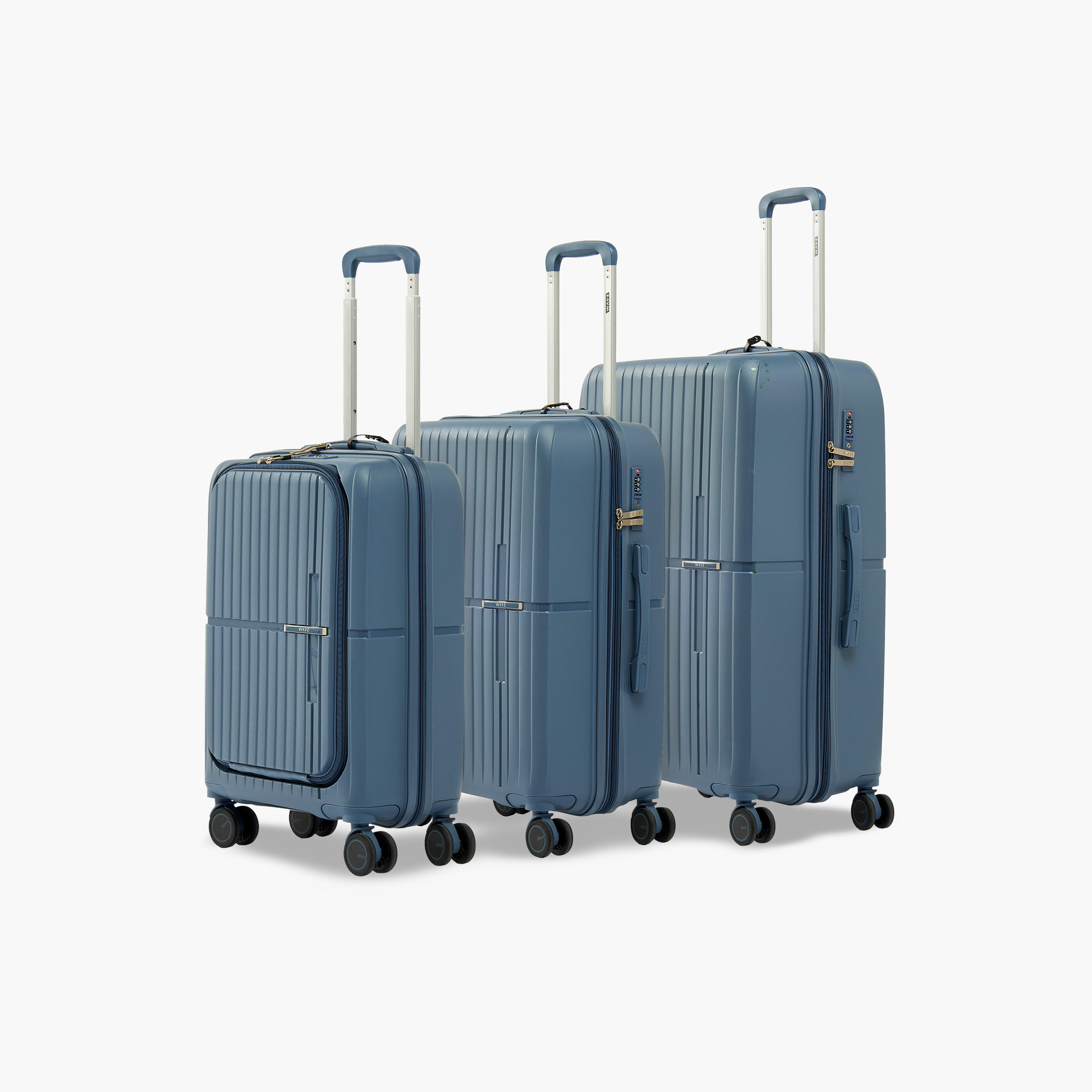 WAVE Solid Hardcase Trolley Bag with Retractable Handle - Set of 3-travel-luggagesandbags-luggage-image-1