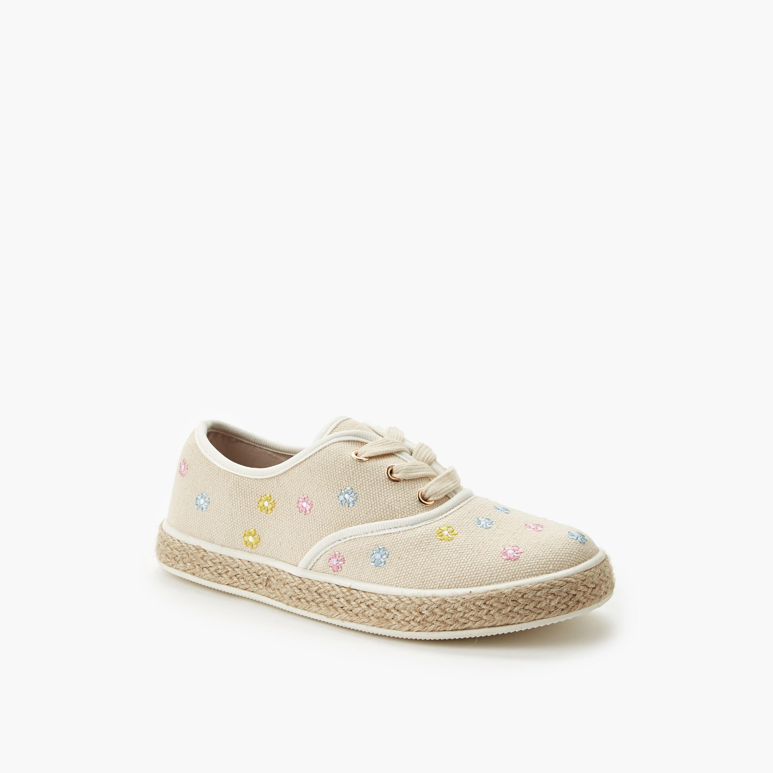 حذاء سنيكرز إسبادريل بتطريزات زهرية للبنات من بيبرمنت-girls-shoes-sneakers-image-2