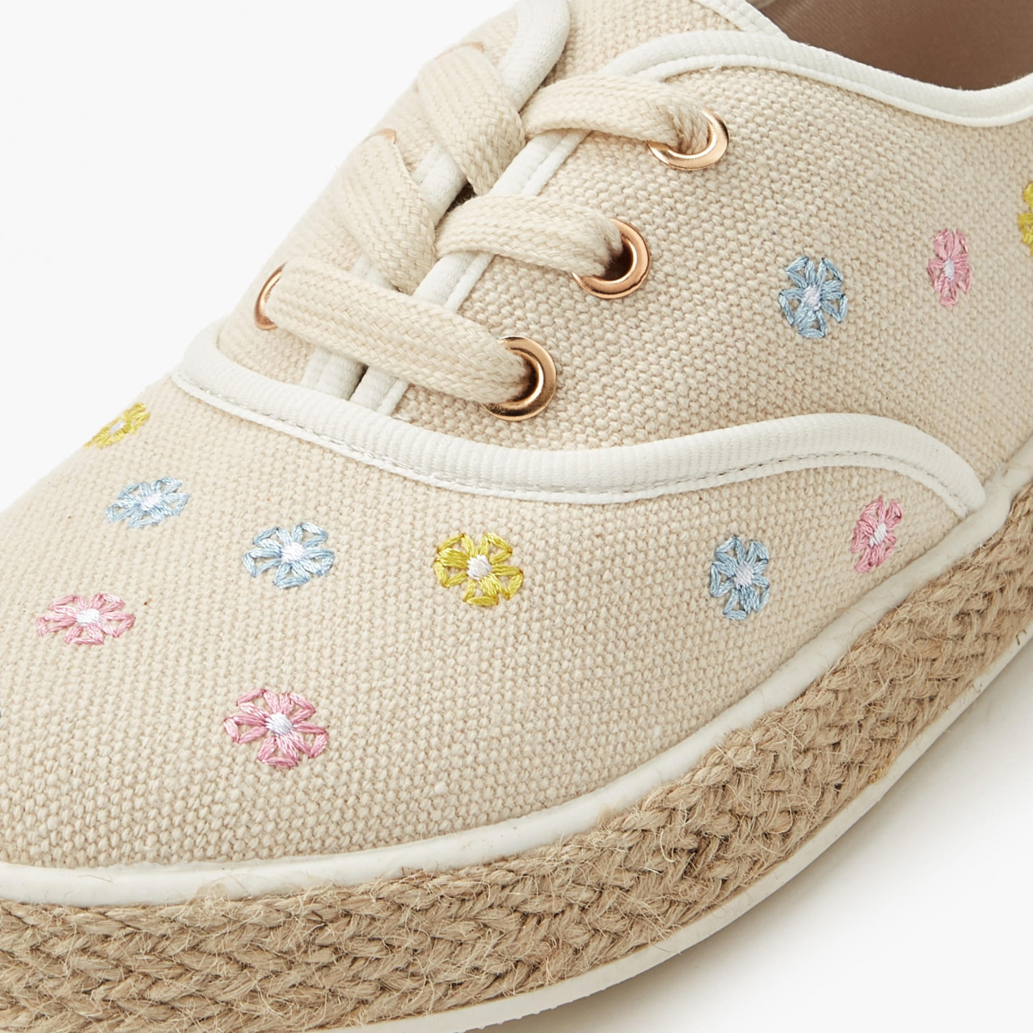 حذاء سنيكرز إسبادريل بتطريزات زهرية للبنات من بيبرمنت-girls-shoes-sneakers-image-4