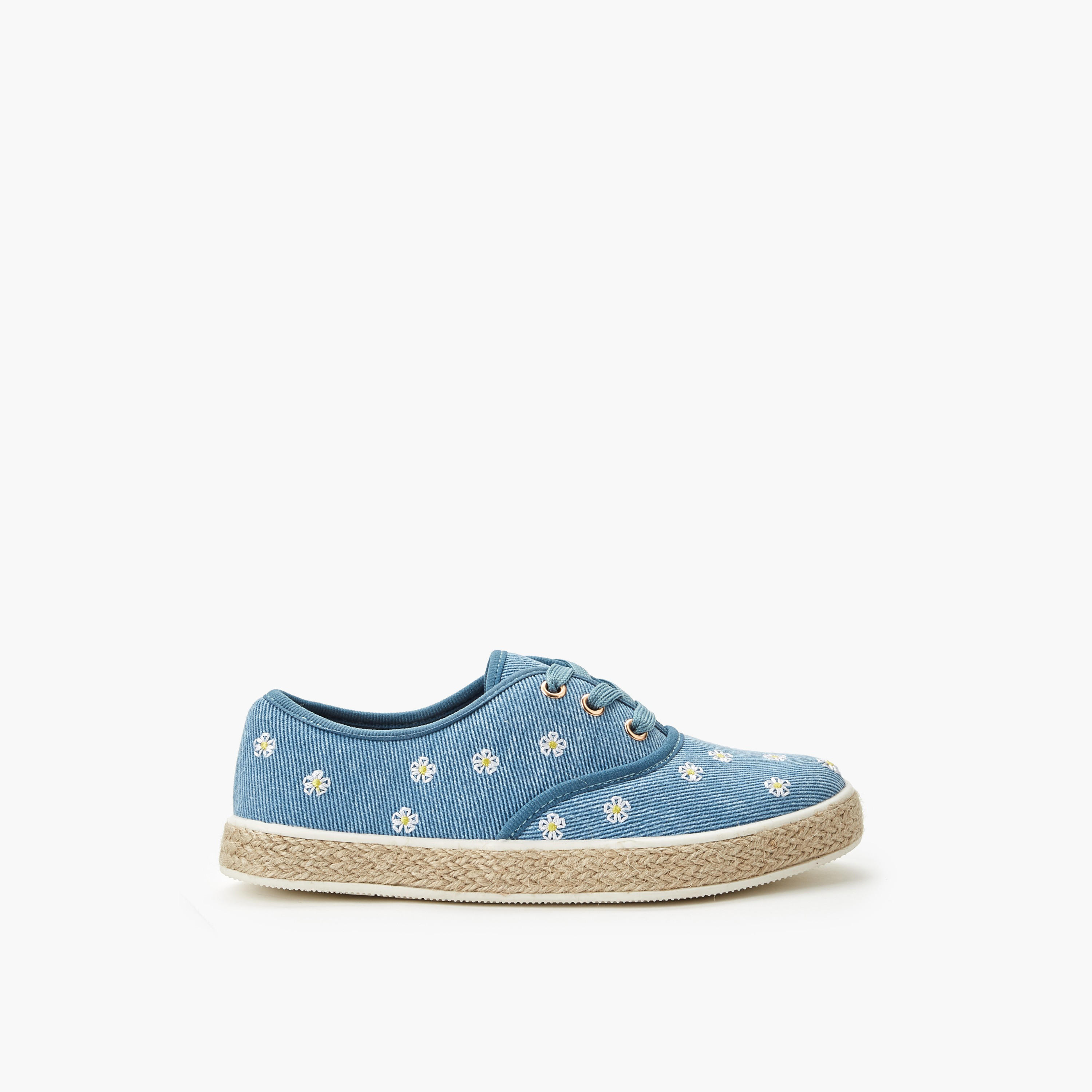 حذاء سنيكرز إسبادريل بتطريزات زهرية للبنات من بيبرمنت-girls-shoes-sneakers-image-8