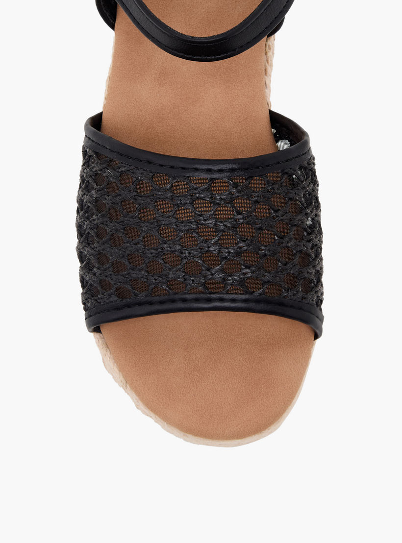 Peppermint Girls Mesh Detail Buckle Closure Espadrille Sandals-girls-shoes-sandals-image-3