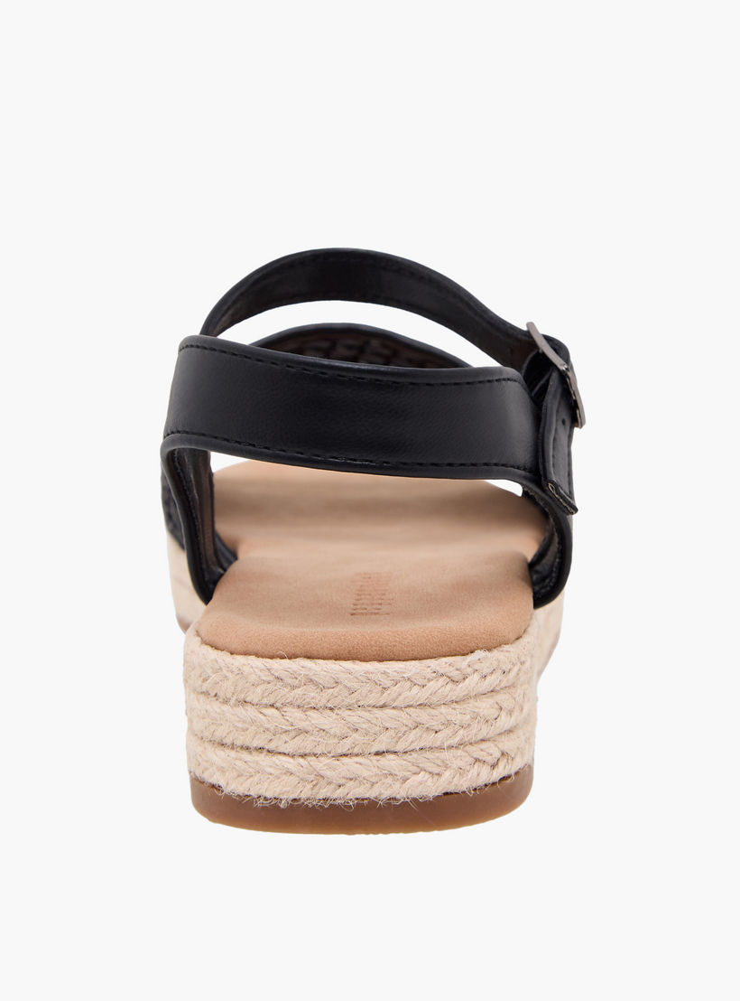 Peppermint Girls Mesh Detail Buckle Closure Espadrille Sandals-girls-shoes-sandals-image-4