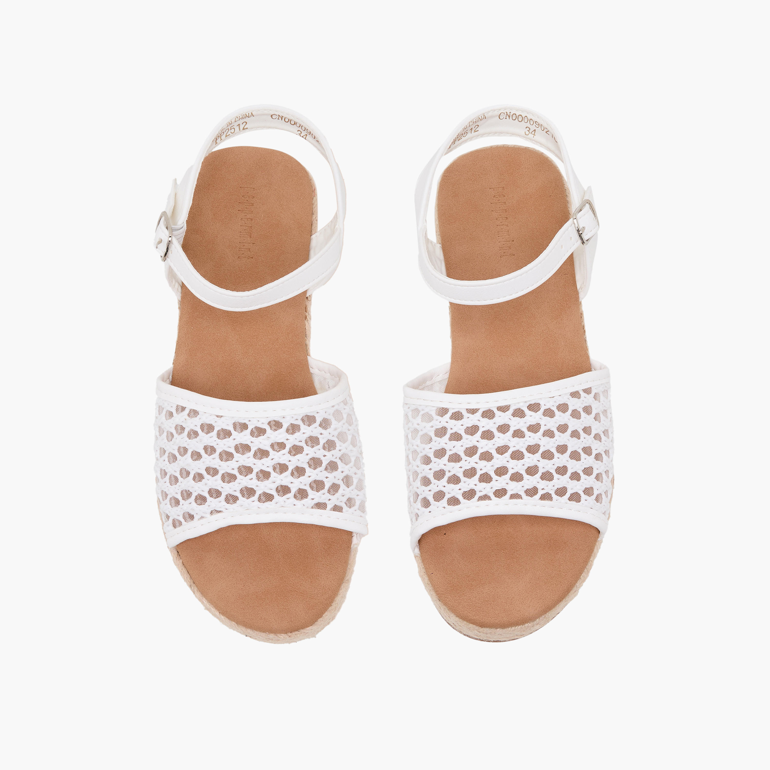 صندل اسبادريل بإبزيم إغلاق وتفاصيل شبك للبنات من بيبرمينت-girls-shoes-sandals-image-1