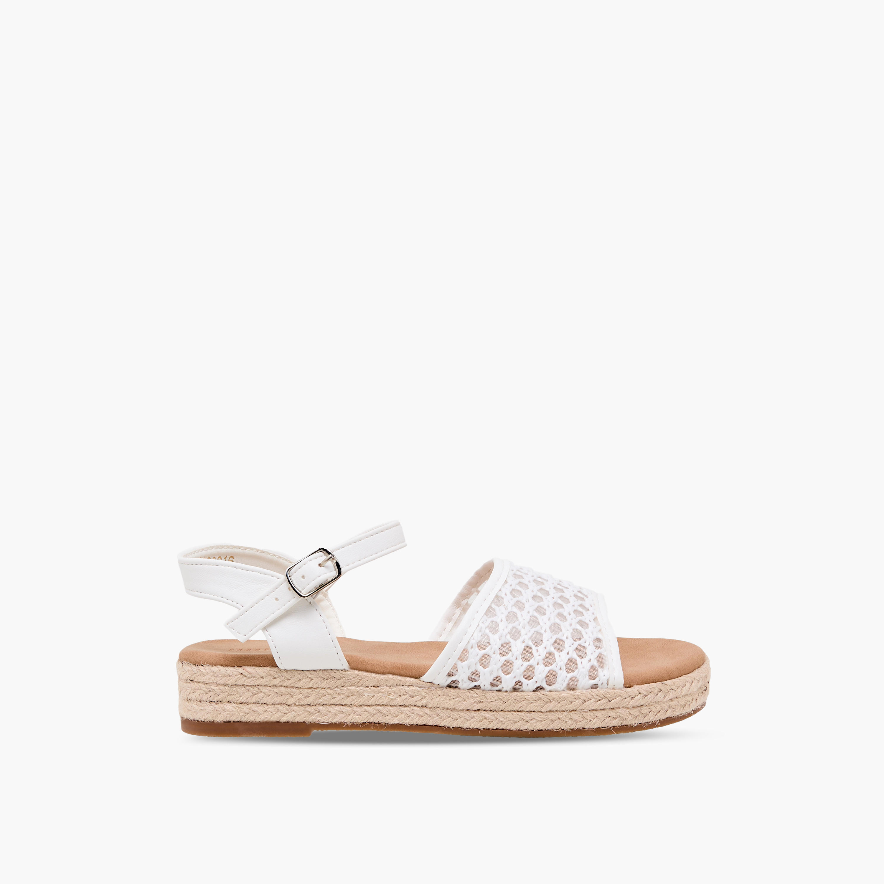 صندل اسبادريل بإبزيم إغلاق وتفاصيل شبك للبنات من بيبرمينت-girls-shoes-sandals-image-2