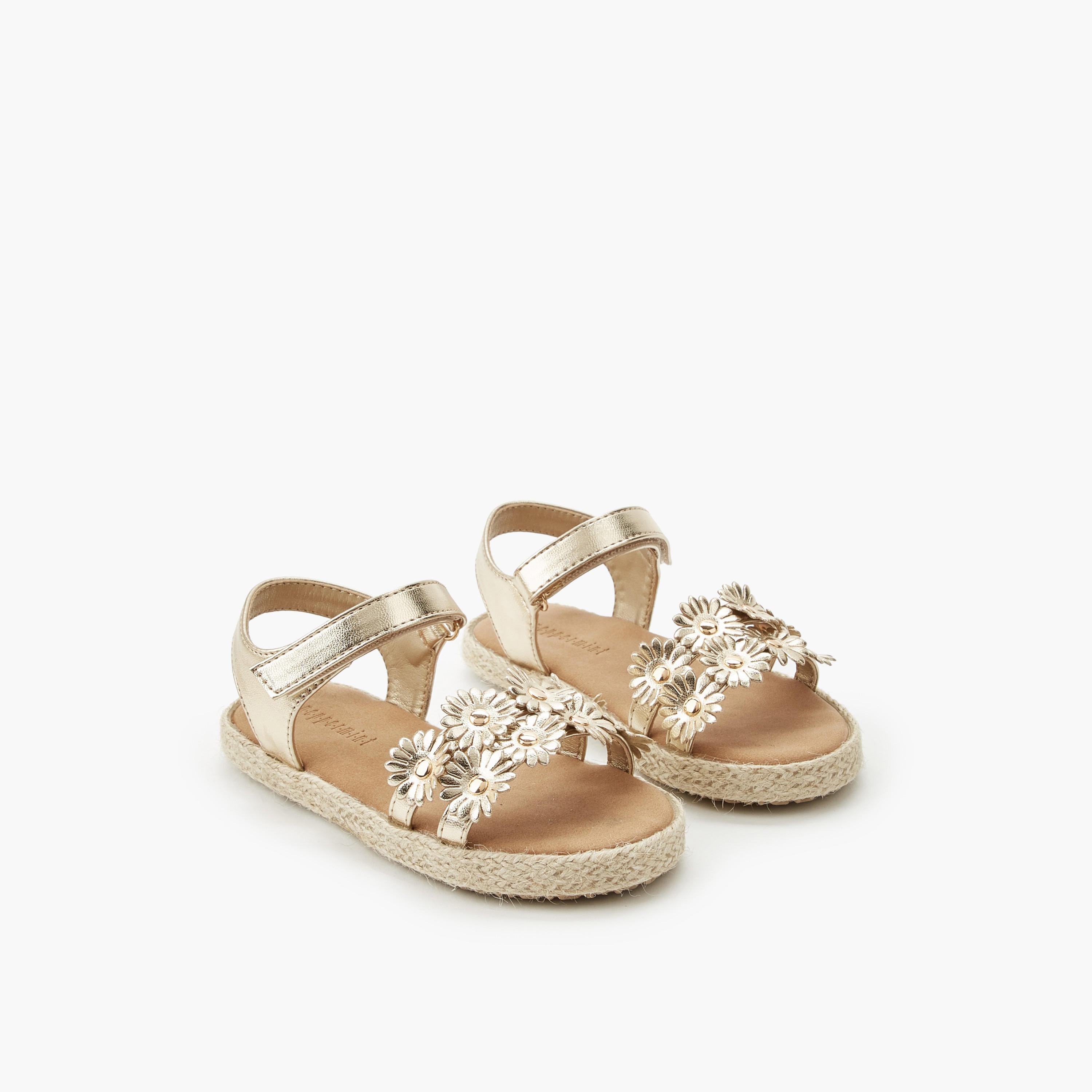 Peppermint Girls Floral Embellished Espadrille Sandals-girls-shoes-sandals-image-1