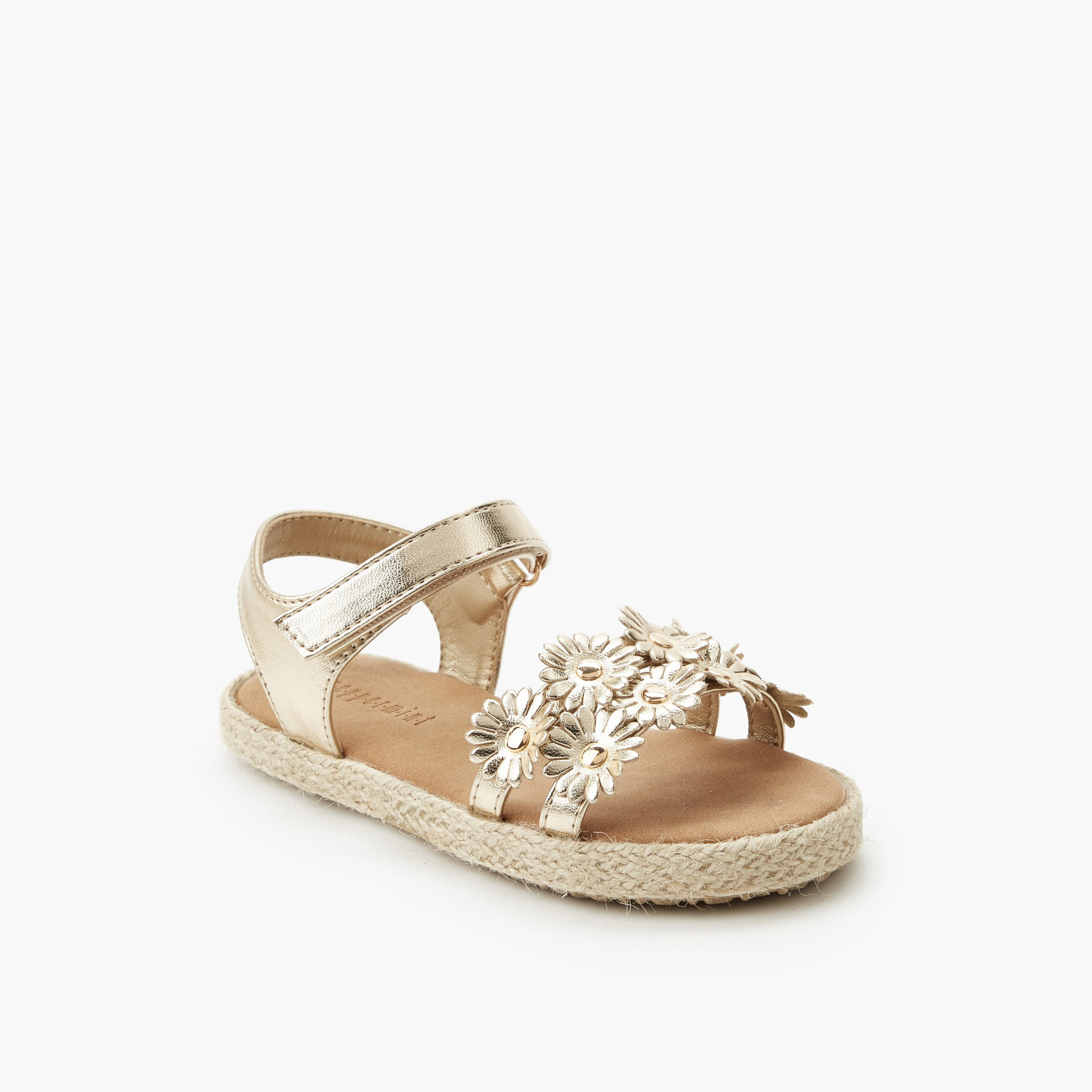 Peppermint Girls Floral Embellished Espadrille Sandals-girls-shoes-sandals-image-2