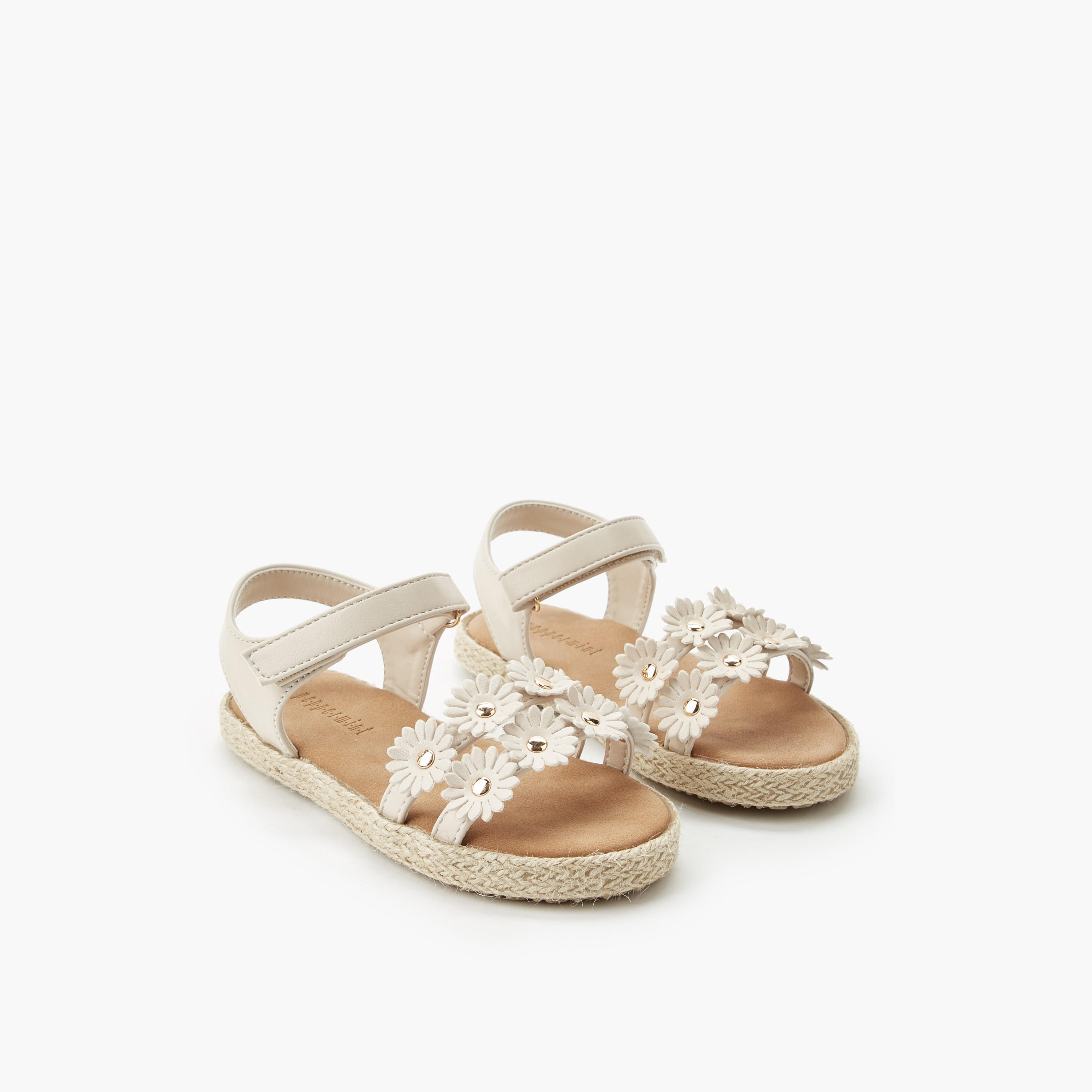 Peppermint Girls Floral Embellished Espadrille Sandals-girls-shoes-sandals-image-1