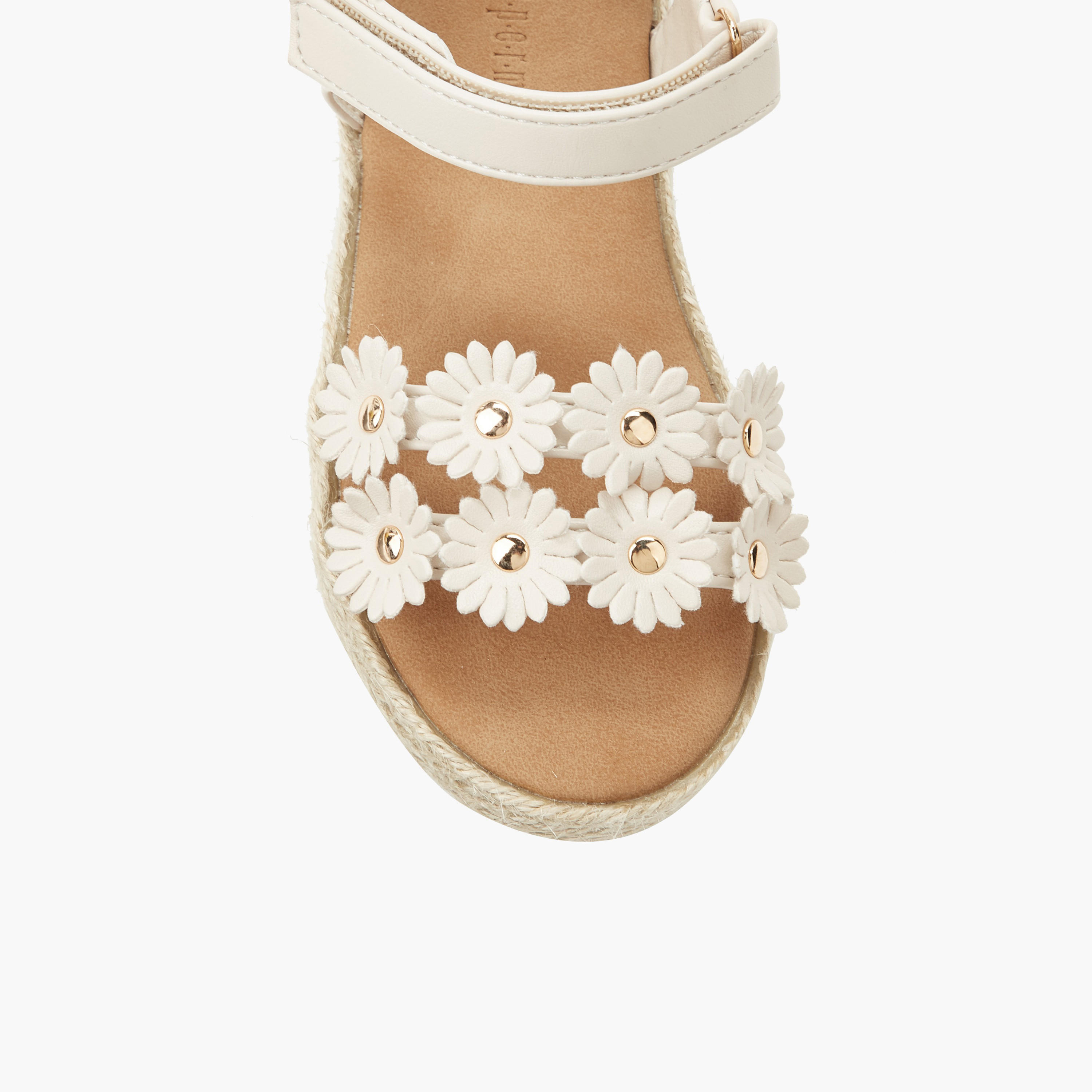 Peppermint Girls Floral Embellished Espadrille Sandals-girls-shoes-sandals-image-5