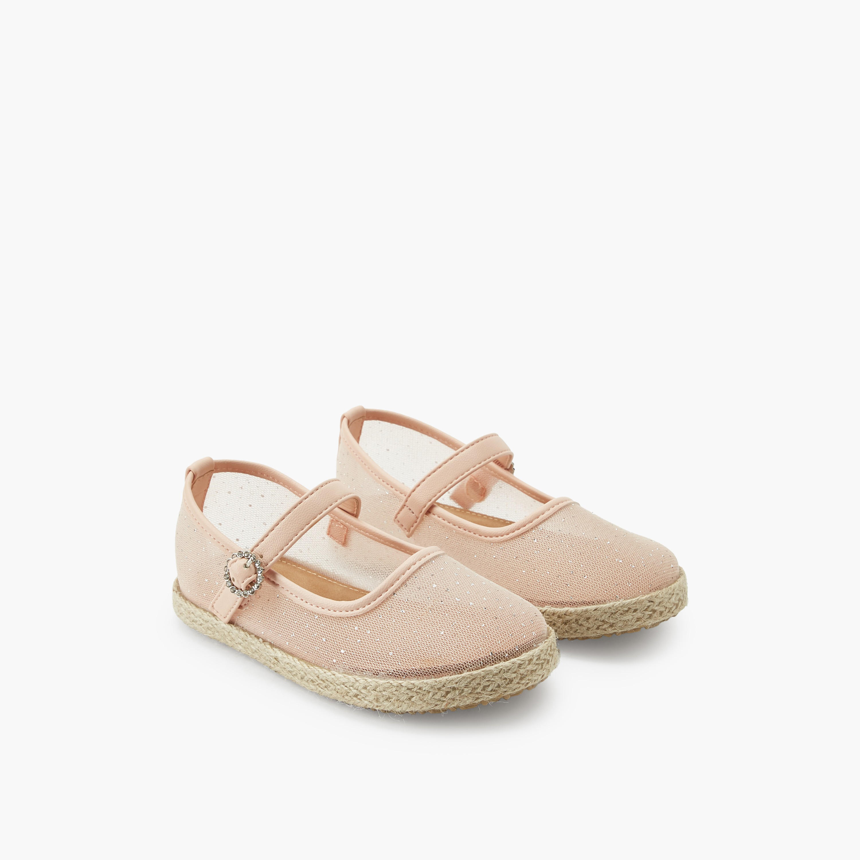 Peppermint Girls Hook & Loop Espadrille Mary Jane Shoes-girls-shoes-ballerinas-image-1