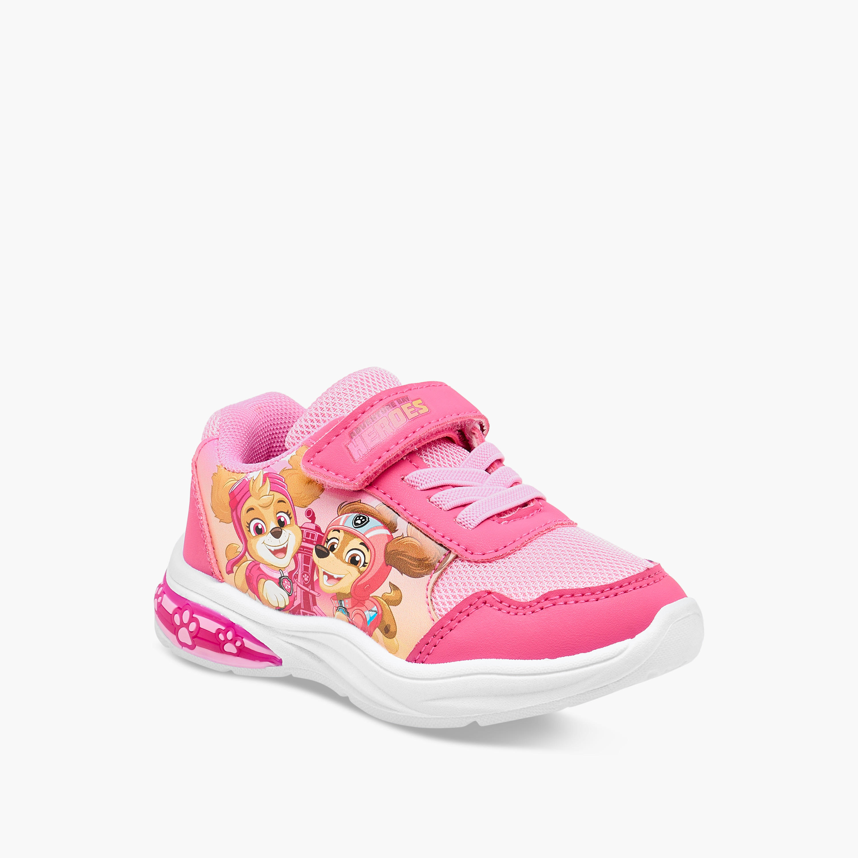 حذاء سنيكرز مضيء بشريط إغلاق لاصق وطبعات-girls-shoes-sneakers-image-2