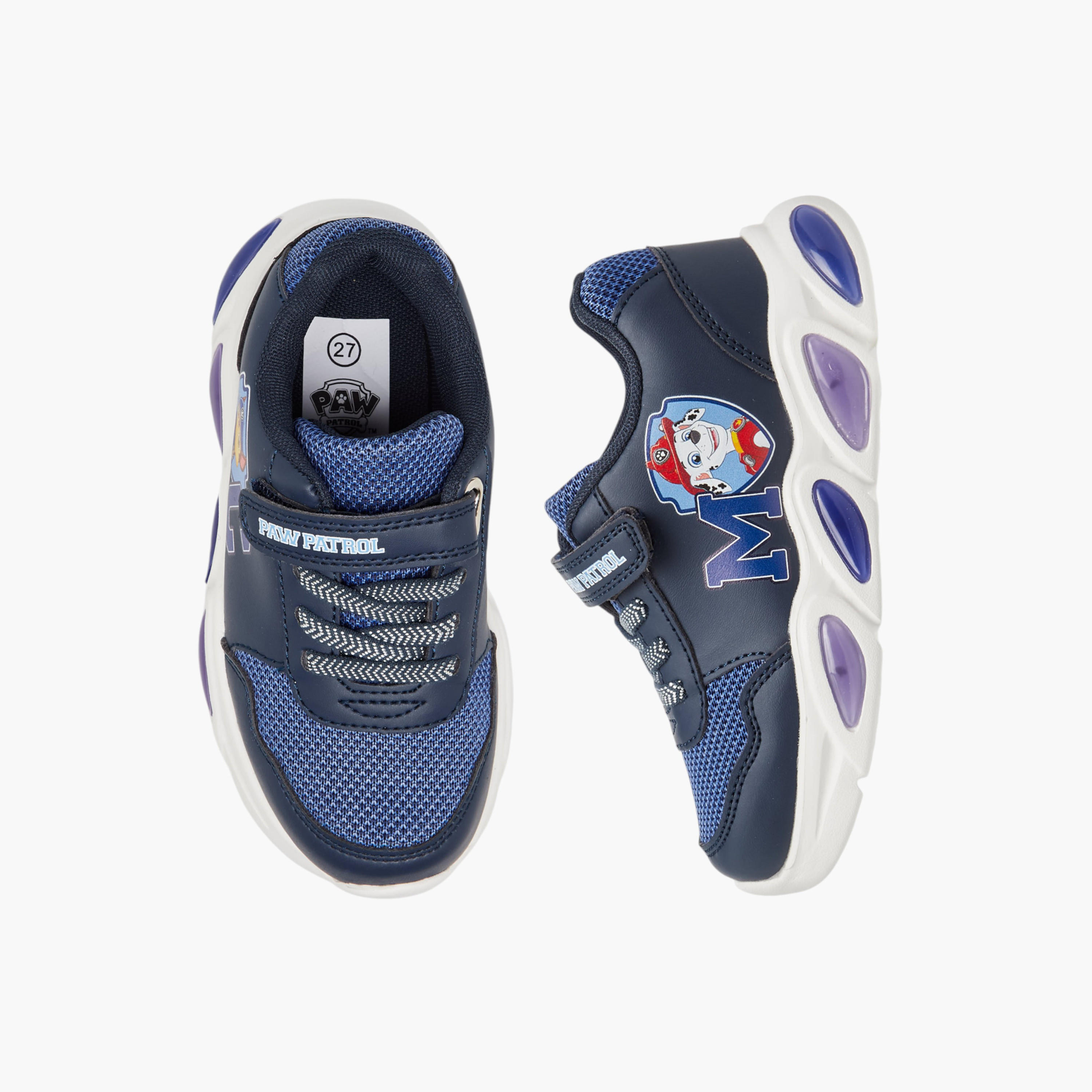 Paw Patrol Printed Light-Up Sneakers with Hook and Loop Closure-boys-shoes-sneakers-image-1