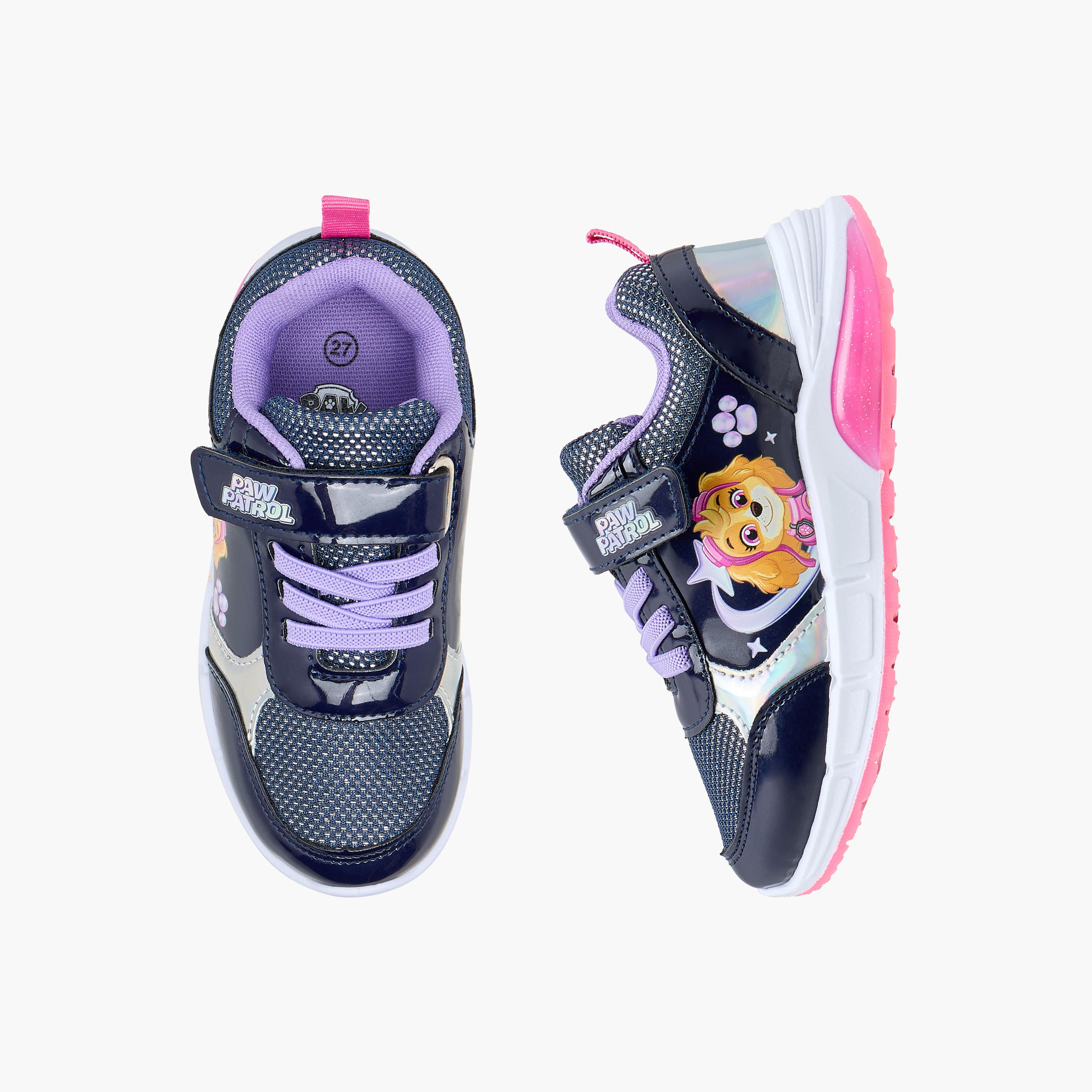 Paw Patrol Skye Print Light-Up Sneakers with Hook and Loop Closure-girls-shoes-sneakers-image-1