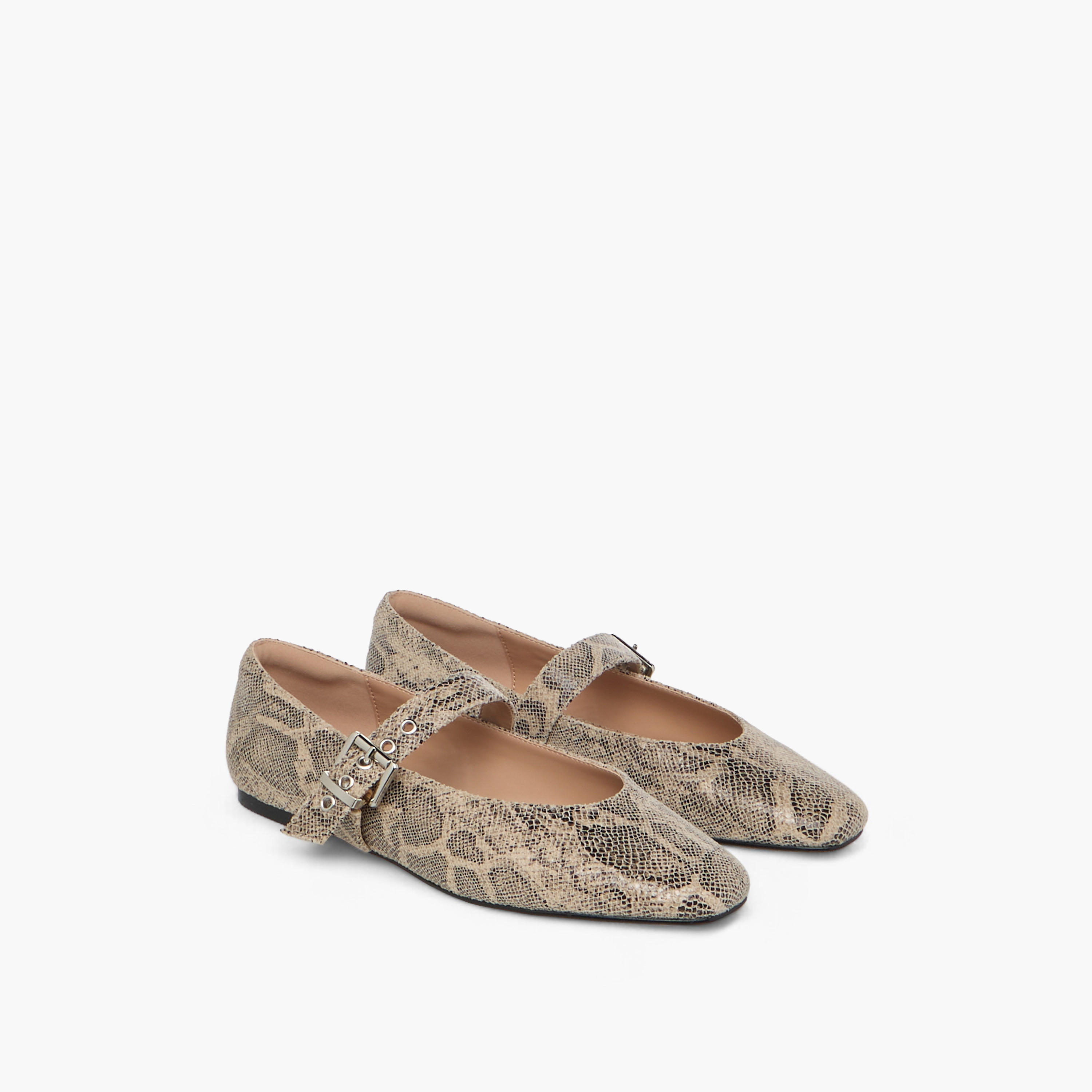 Celeste Women's Animal Print Ballerina Shoes with Buckle Closure-women-shoes-ballerinas-image-1