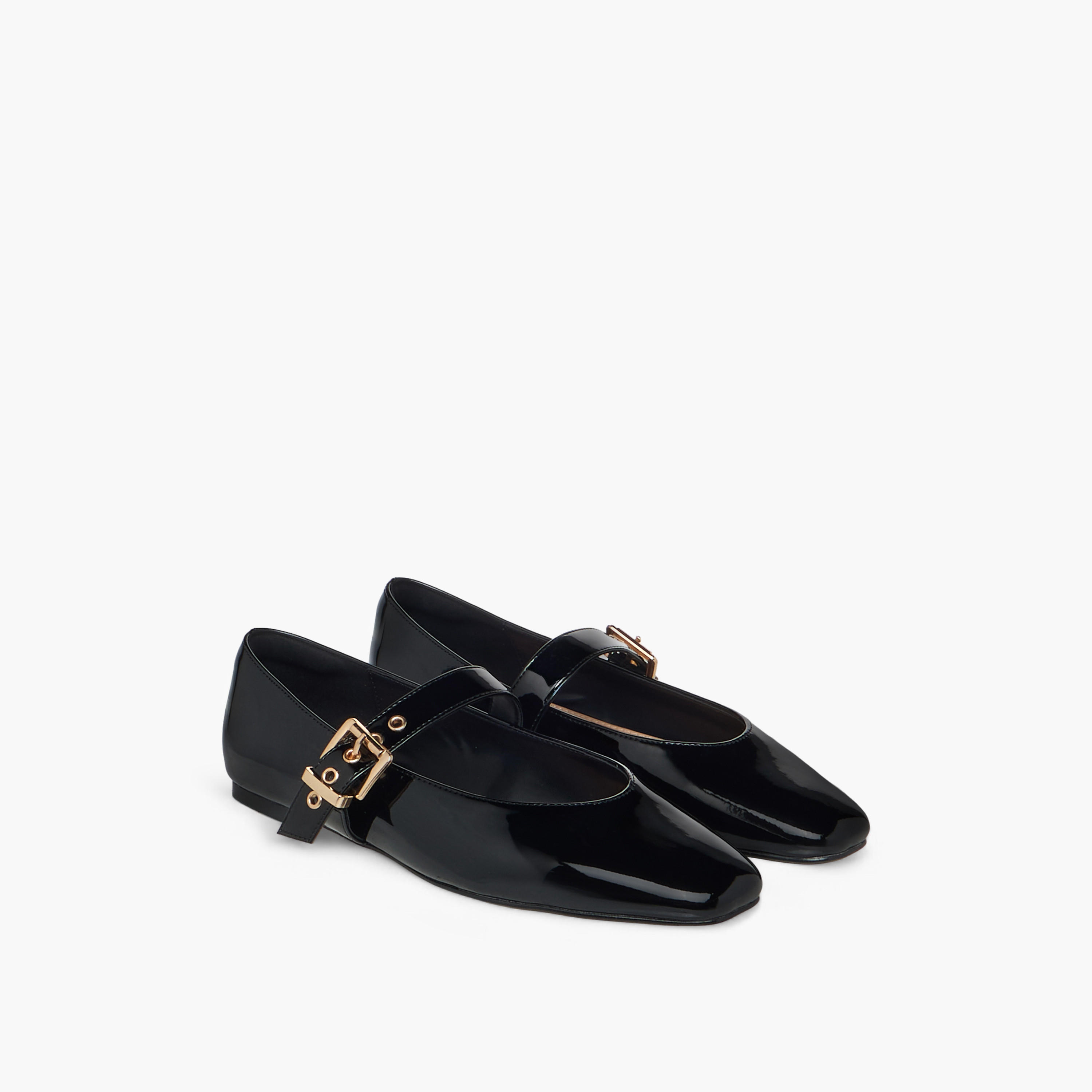 Celeste Women's Solid Ballerina Shoes with Buckle Closure-women-shoes-ballerinas-image-1