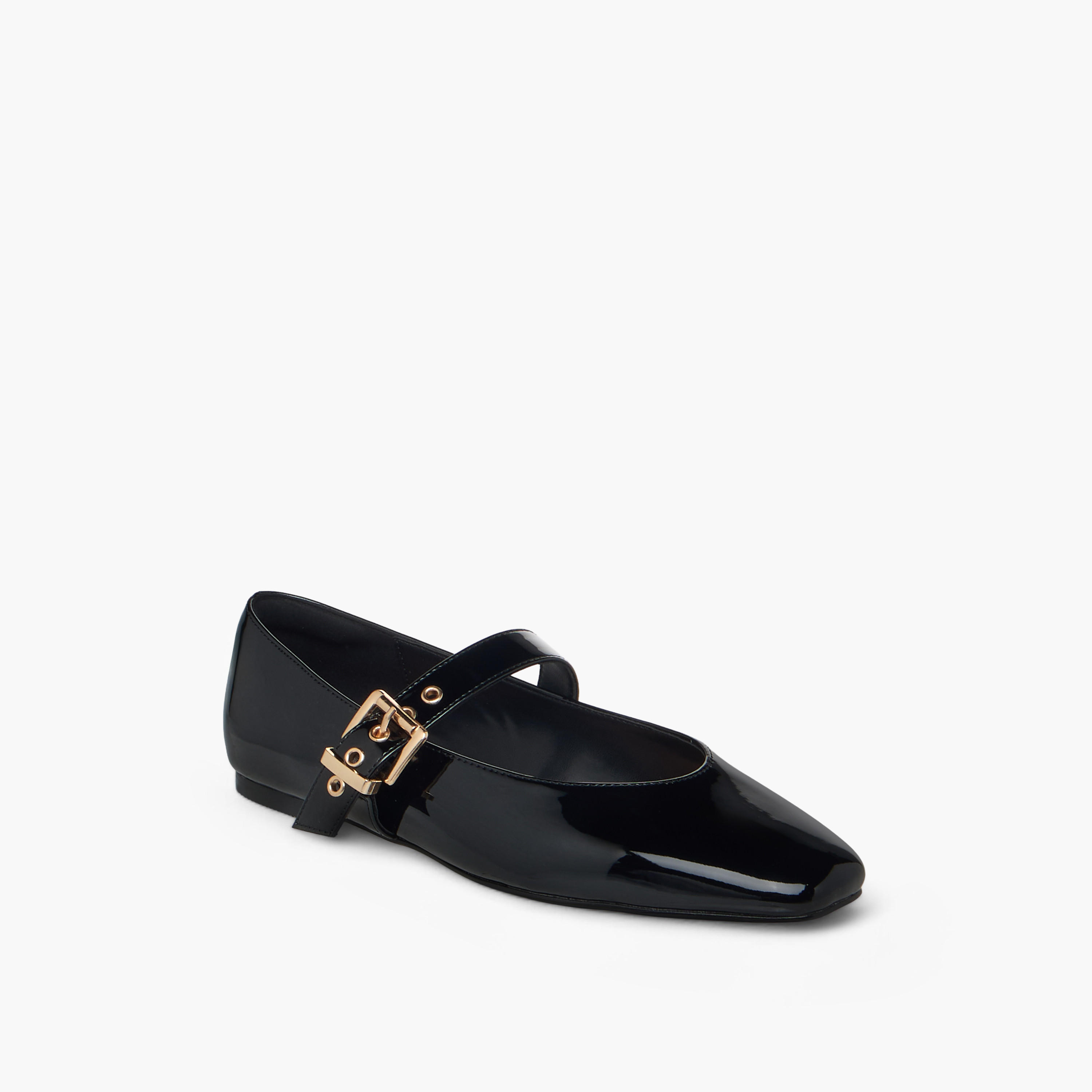 Celeste Women's Solid Ballerina Shoes with Buckle Closure-women-shoes-ballerinas-image-2