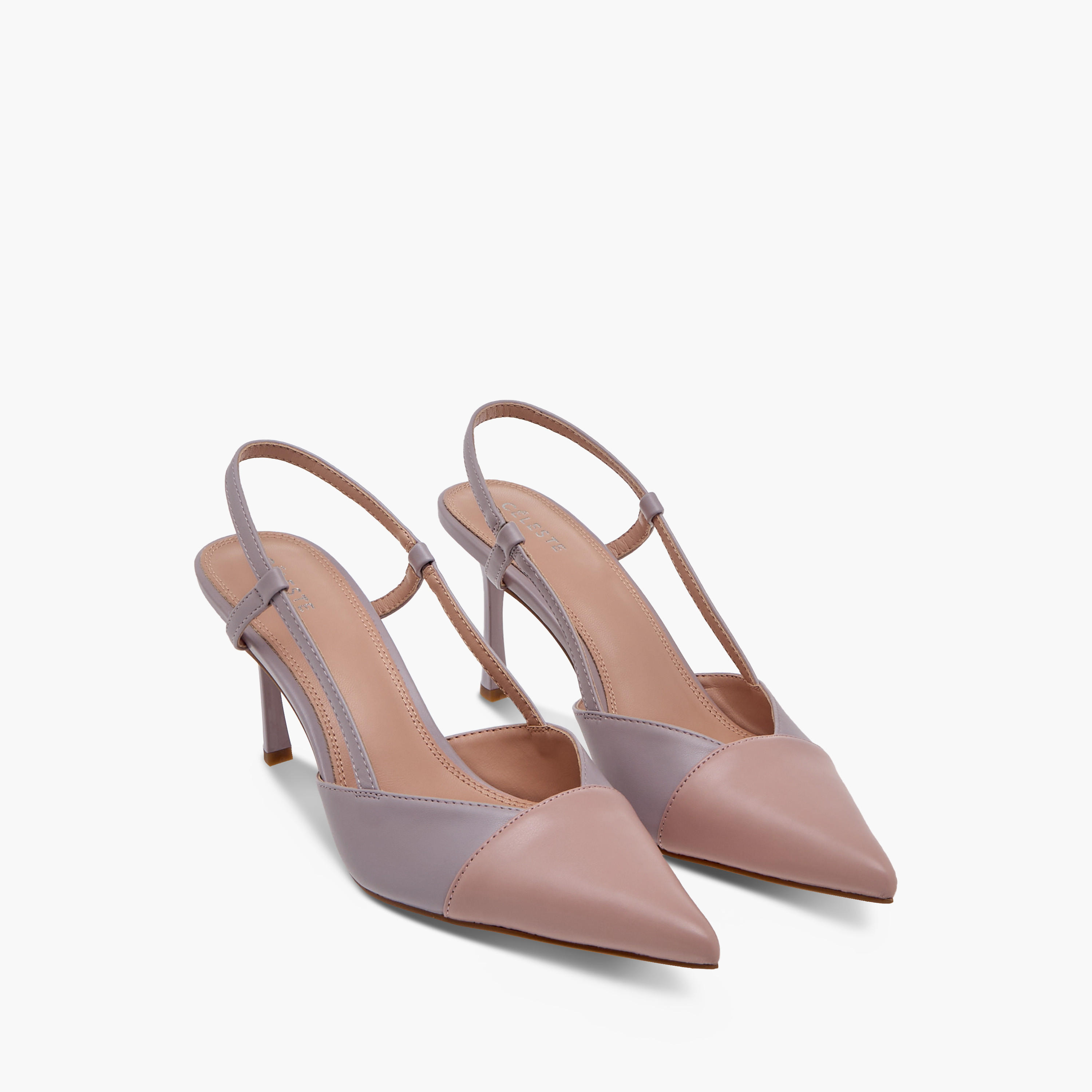 Celeste Women's Panelled Pointed Toe Slingback Shoes with Stiletto Heels-women-shoes-heels-image-1