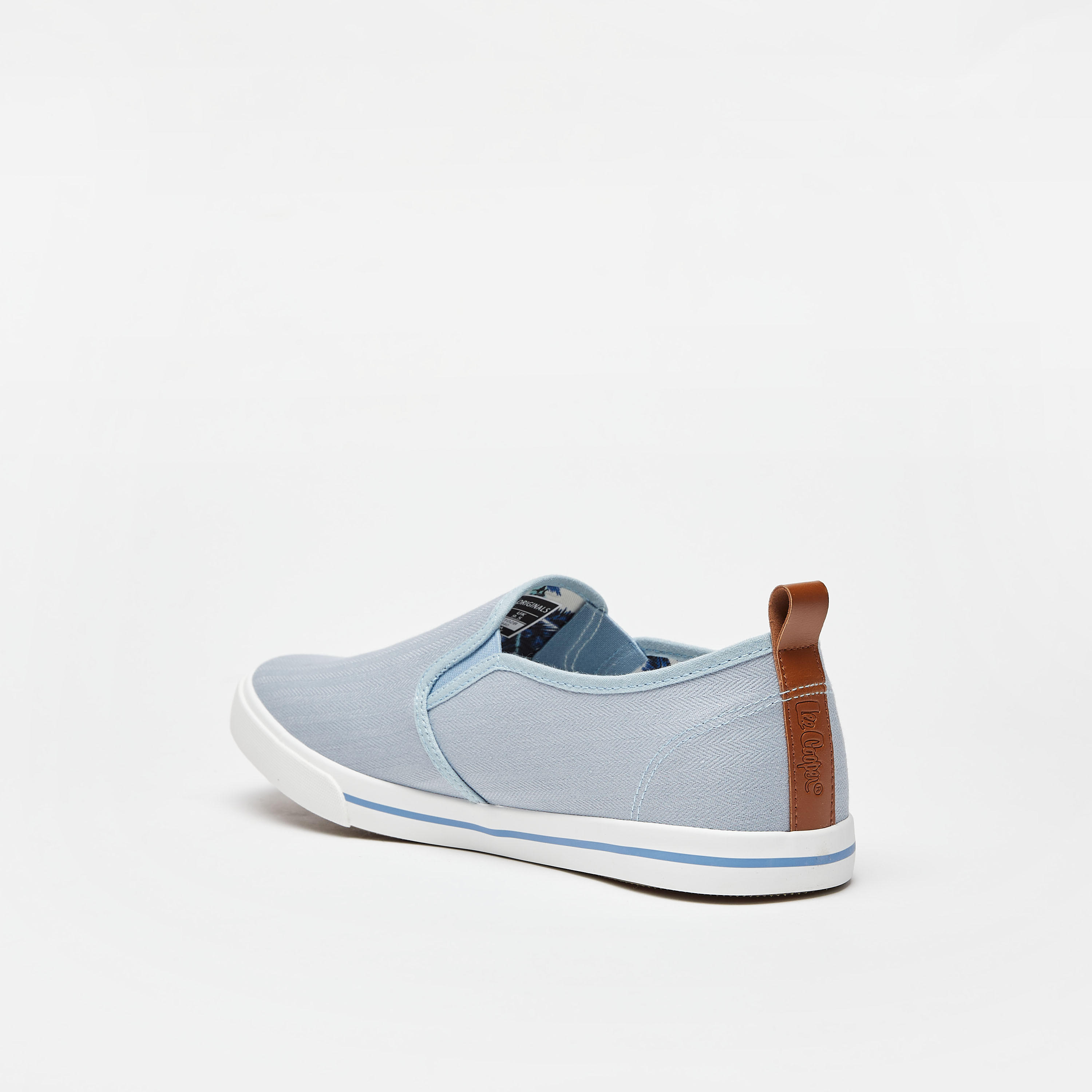 Lee Cooper Men's Solid Slip-On Sneakers with Pull Tab-men-shoes-sneakers-image-2