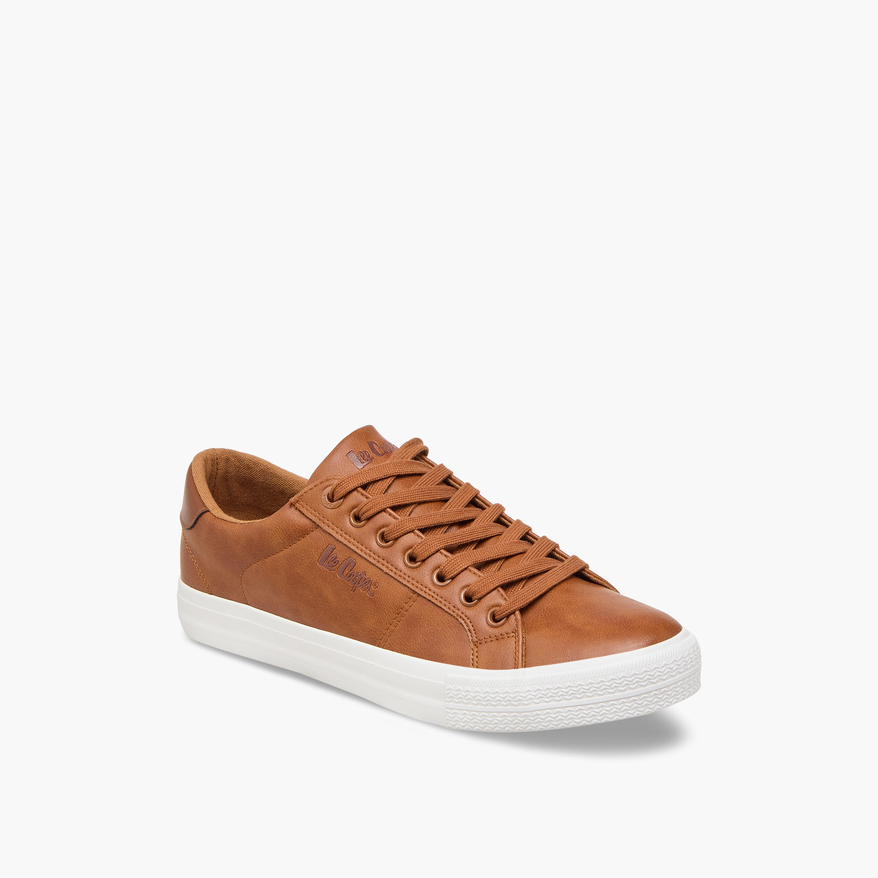 Lee Cooper Men's Monotone Low Ankle Sneakers with Lace-Up Closure-men-shoes-sneakers-image-2