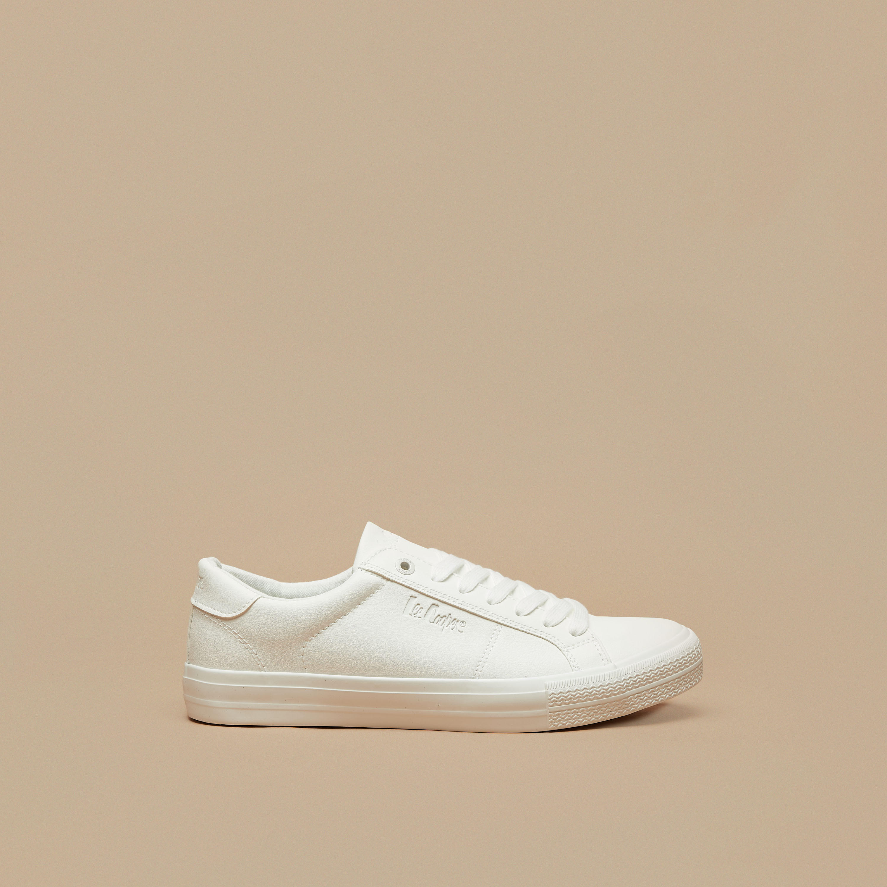 Lee Cooper Men's Monotone Low Ankle Sneakers with Lace-Up Closure-men-shoes-sneakers-image-3