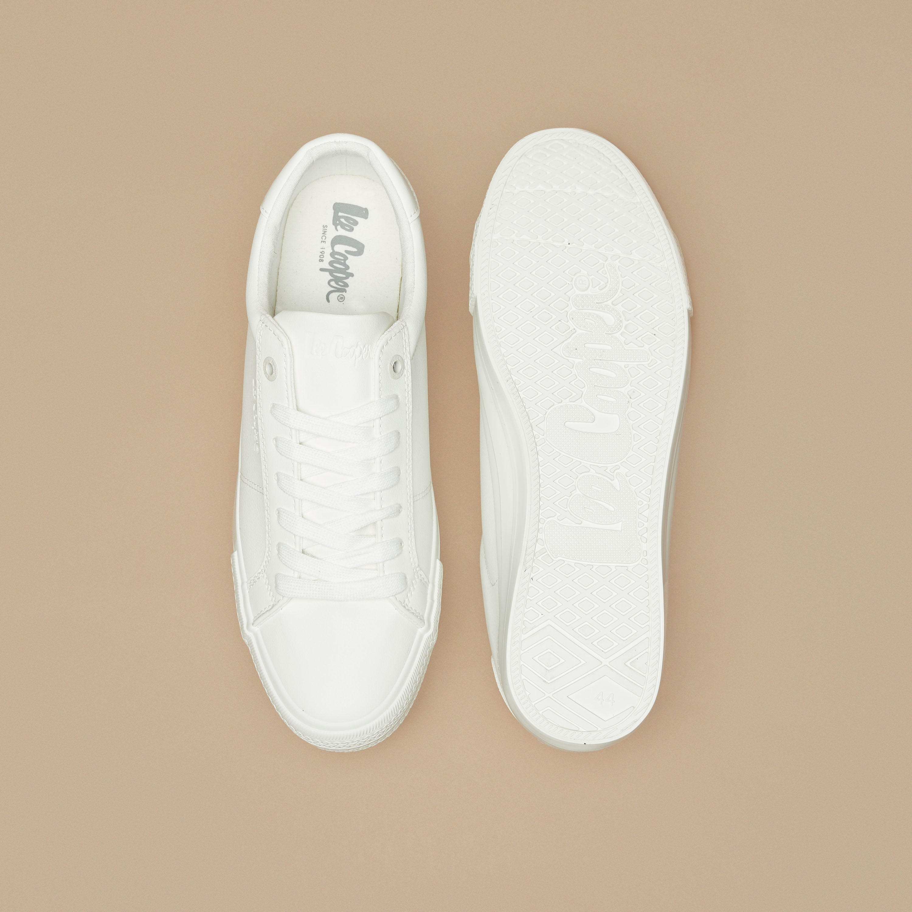 Lee Cooper Men's Monotone Low Ankle Sneakers with Lace-Up Closure-men-shoes-sneakers-image-4