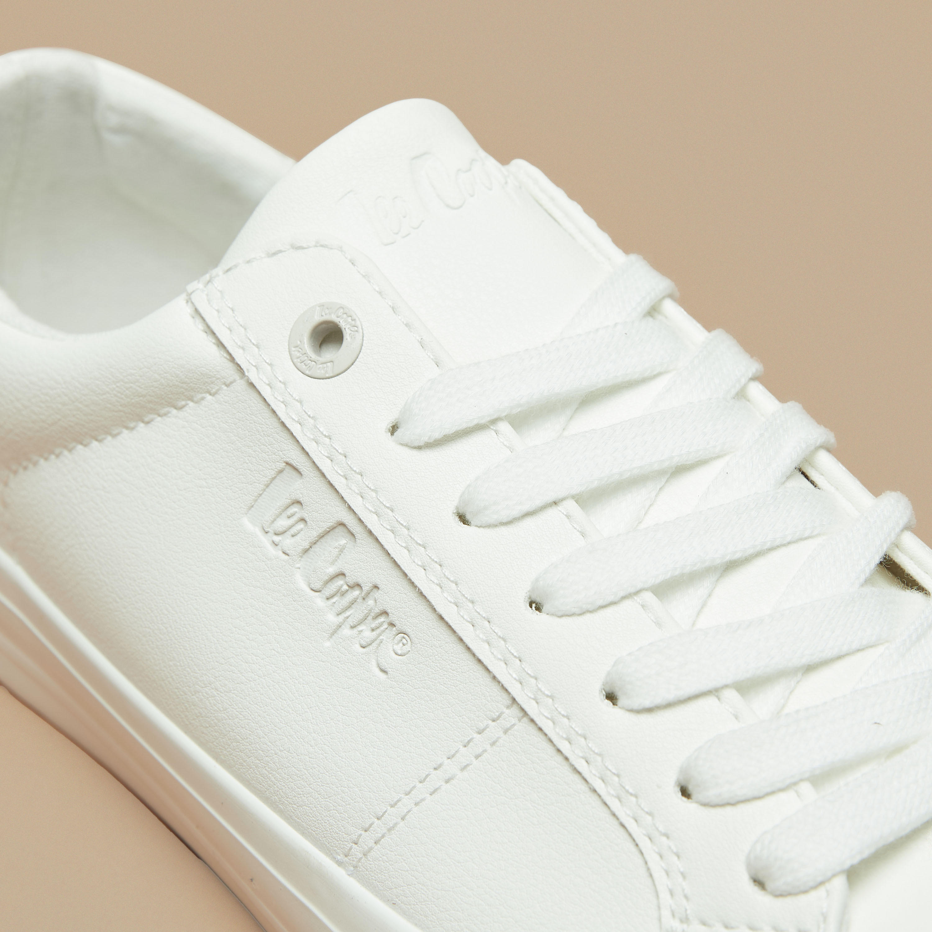 Lee Cooper Men's Monotone Low Ankle Sneakers with Lace-Up Closure-men-shoes-sneakers-image-5