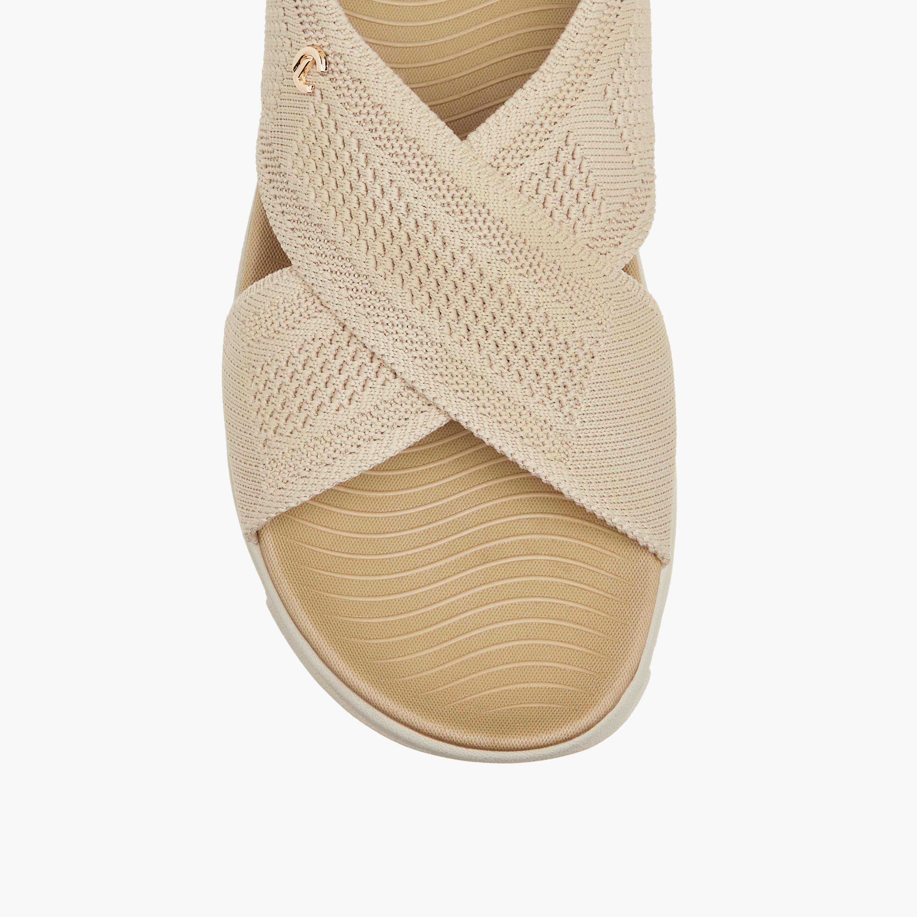 Le Confort Flyknit Textured Cross Strap Comfort Sandals with Backstrap-women-shoes-flats-sandals-image-4