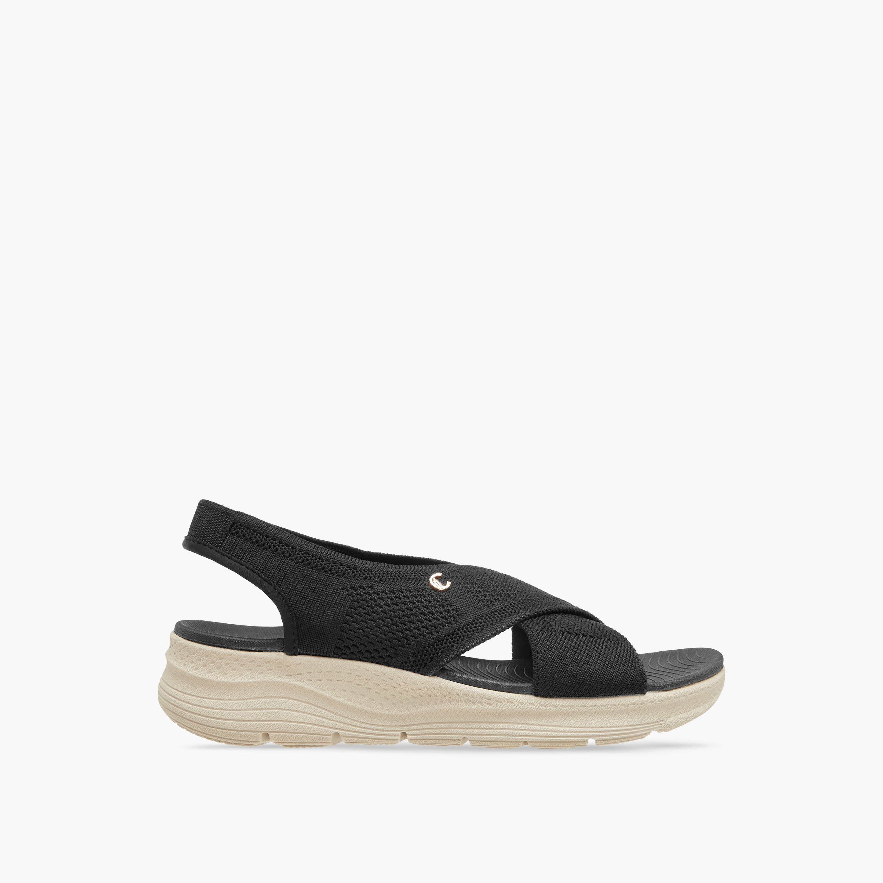 Le Confort Flyknit Textured Cross Strap Comfort Sandals with Backstrap-women-shoes-flats-sandals-image-3