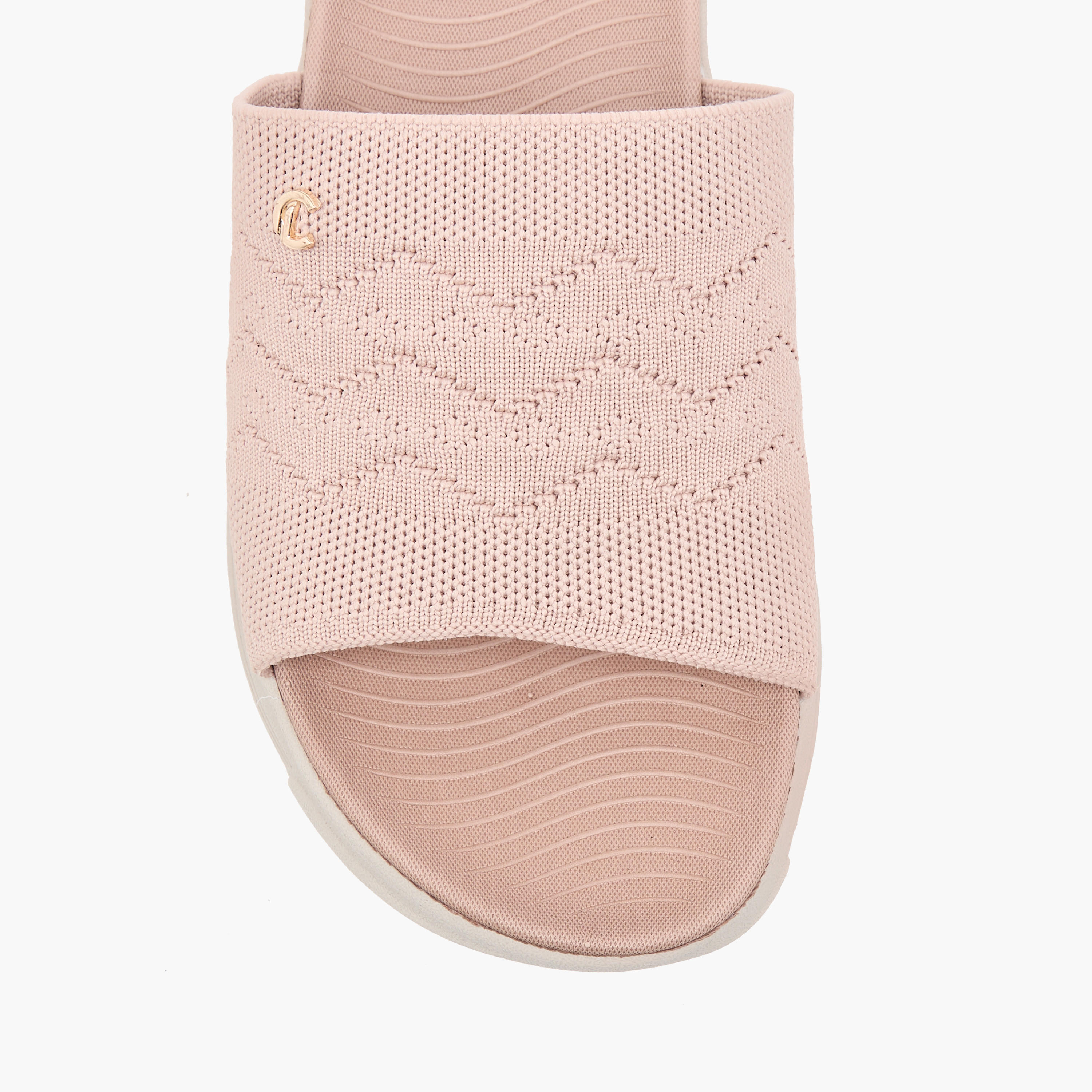 Le Confort Textured Slip-On Comfort Sandals-women-shoes-flats-sandals-image-4