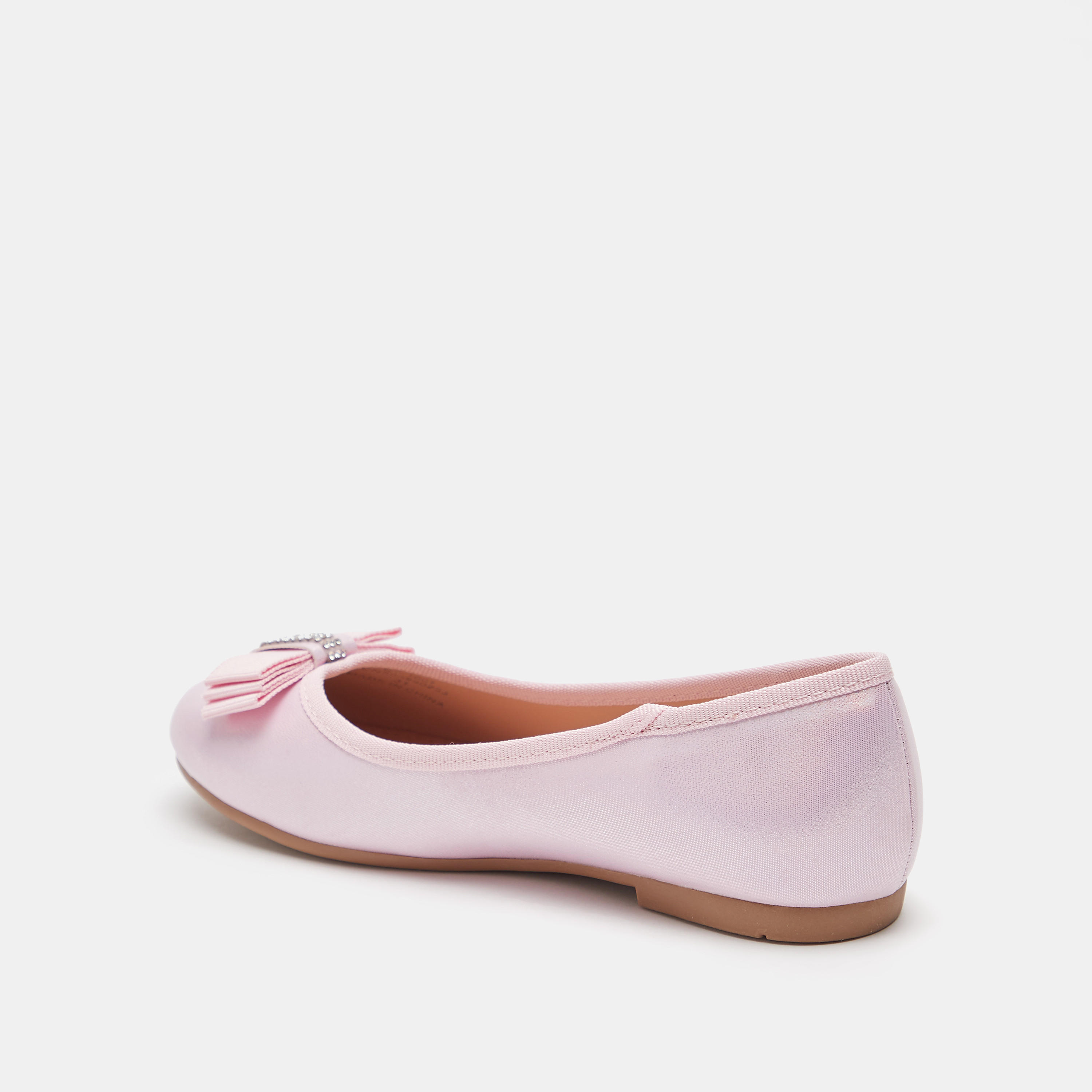 حذاء باليرينا سهل الارتداء بمقدمة مستديرة وتفاصيل فيونكة من ليتل ميسي-girls-shoes-ballerinas-image-3