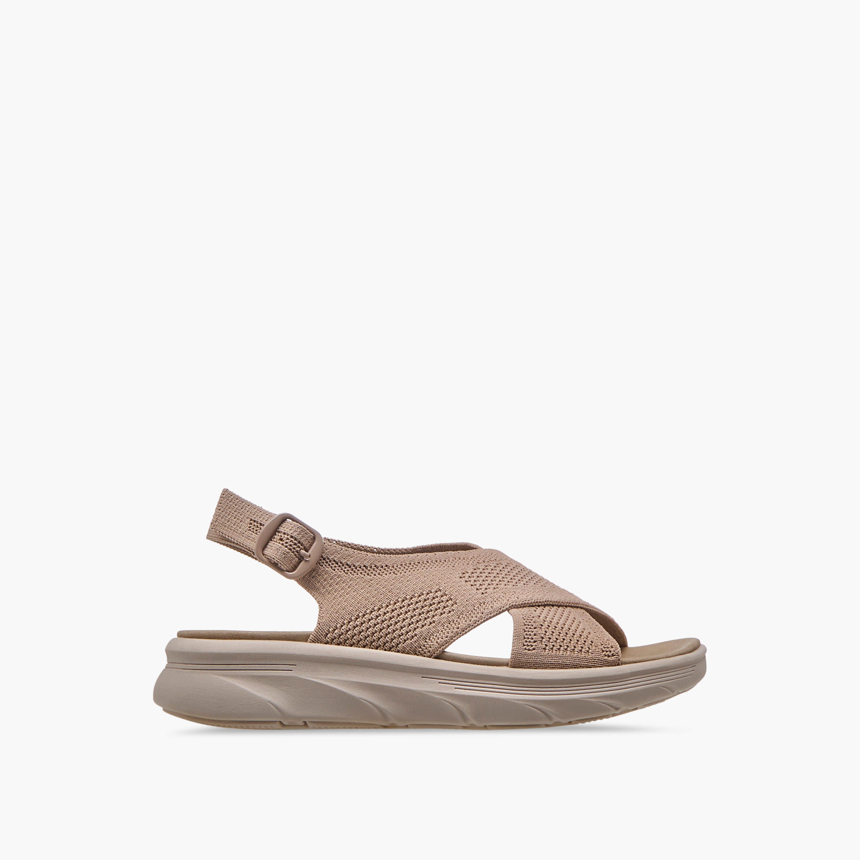 Flora Bella Textured Cross Strap Sandals with Buckle Closure-women-shoes-flats-sandals-image-3