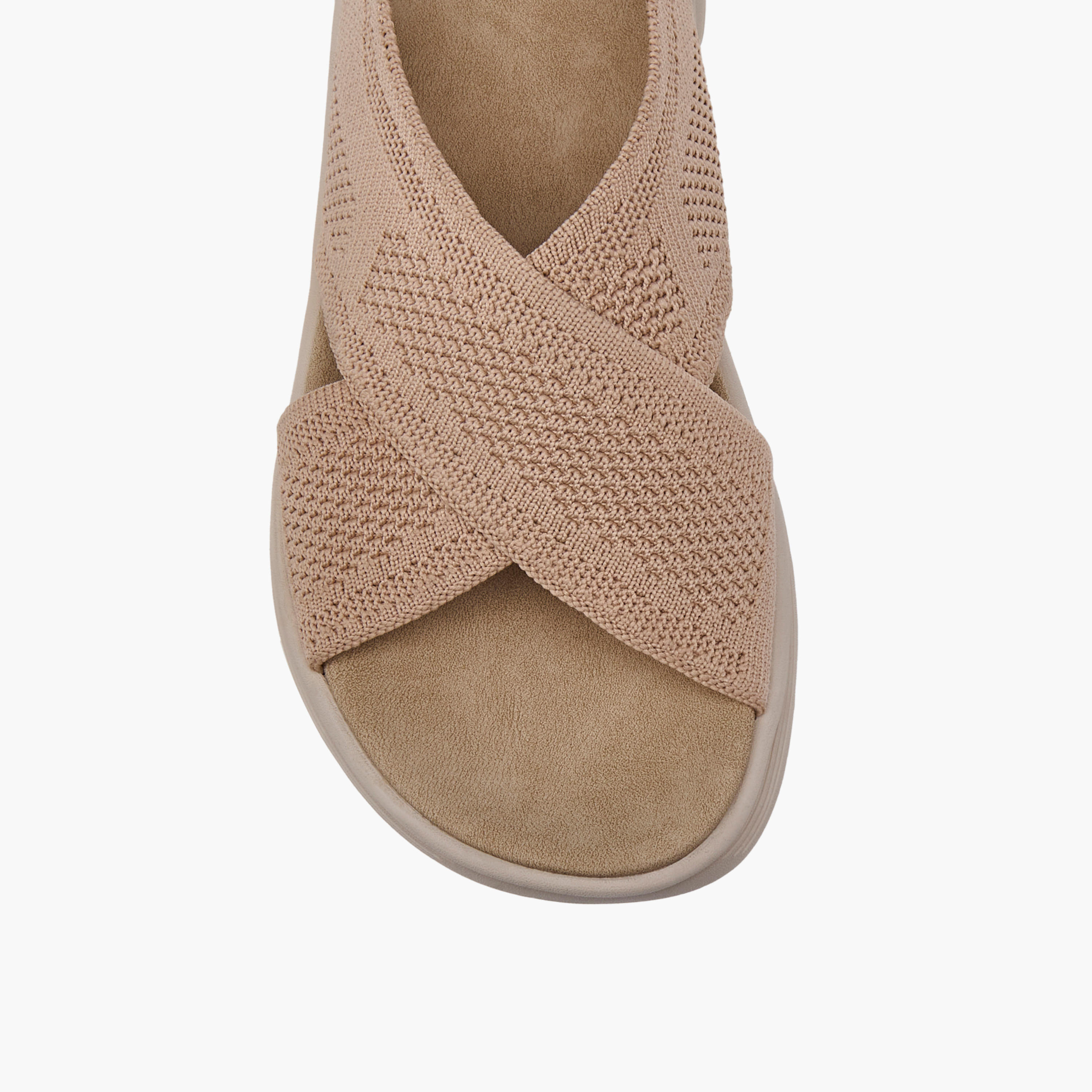 Flora Bella Textured Cross Strap Sandals with Buckle Closure-women-shoes-flats-sandals-image-4