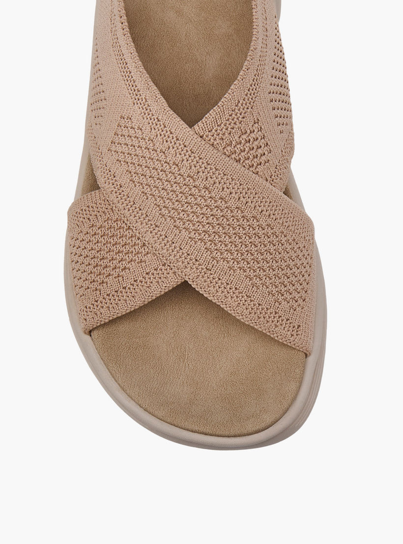 Flora Bella Textured Cross Strap Sandals with Buckle Closure-women-shoes-flats-sandals-image-4
