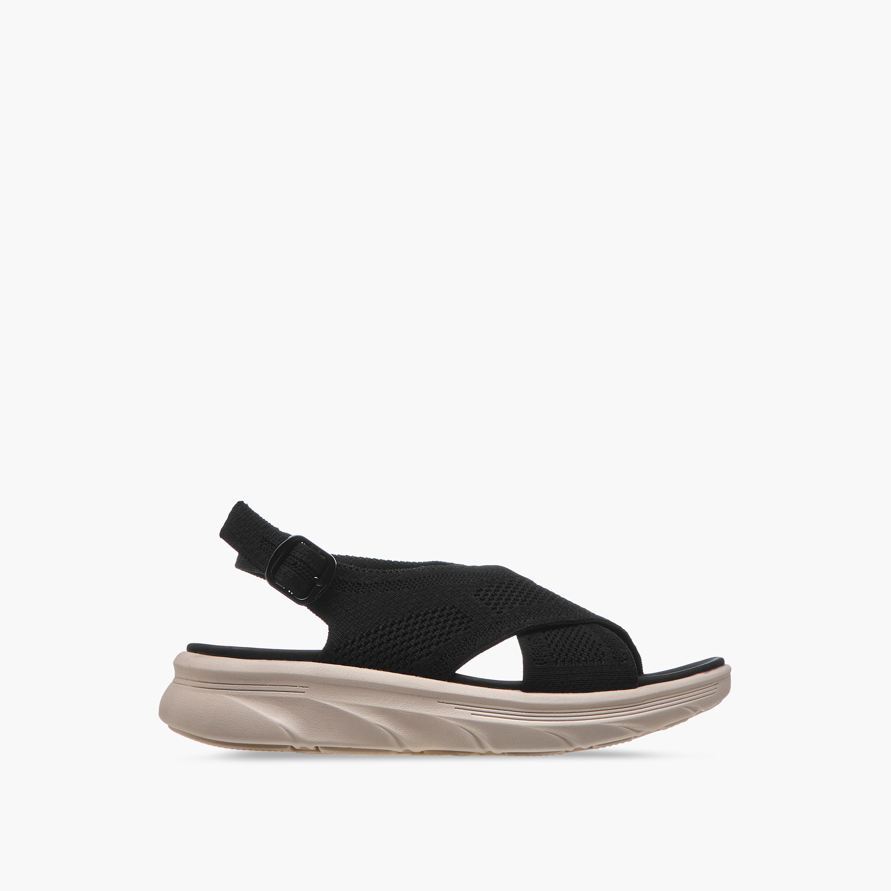 Flora Bella Textured Cross Strap Sandals with Buckle Closure-women-shoes-flats-sandals-image-3