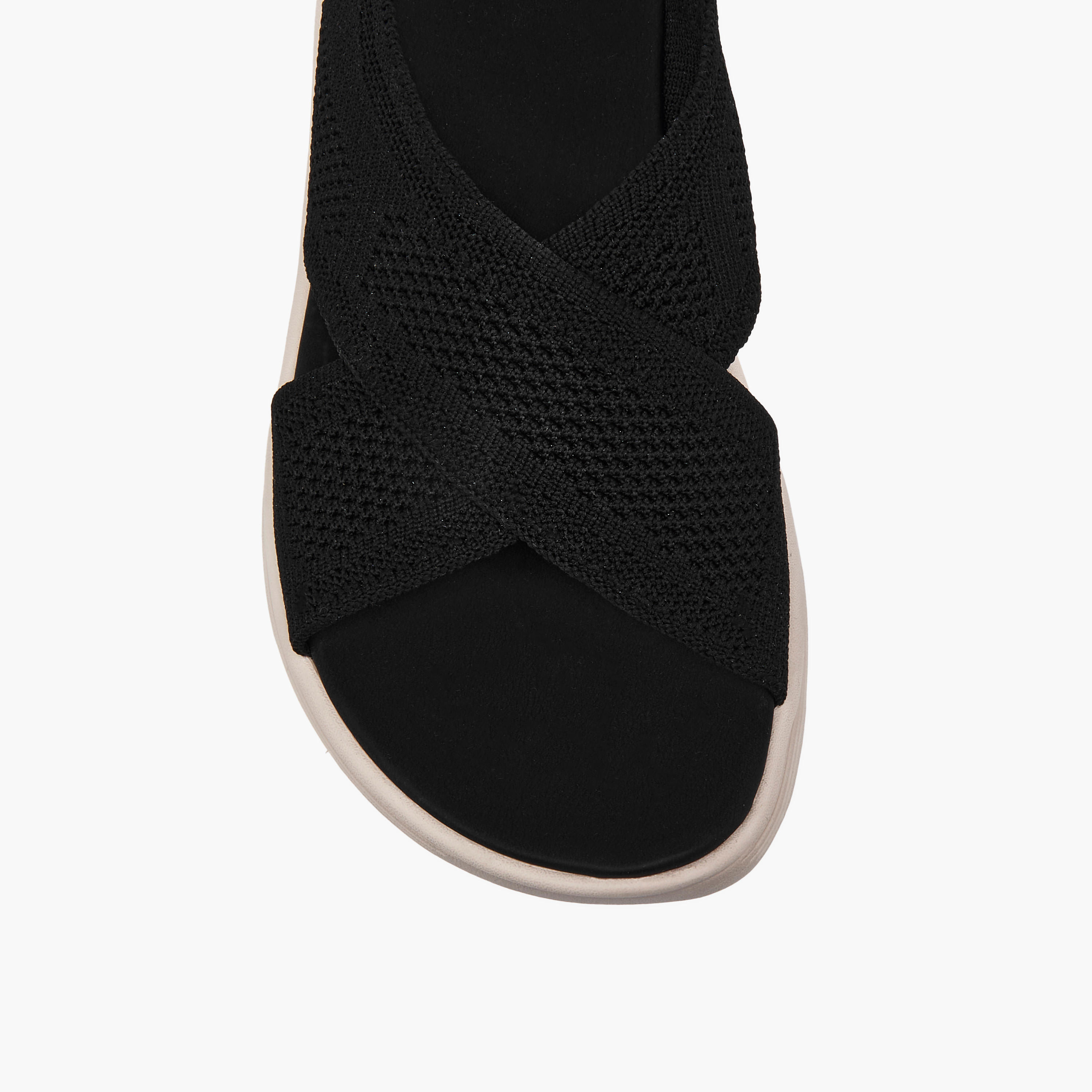 Flora Bella Textured Cross Strap Sandals with Buckle Closure-women-shoes-flats-sandals-image-4