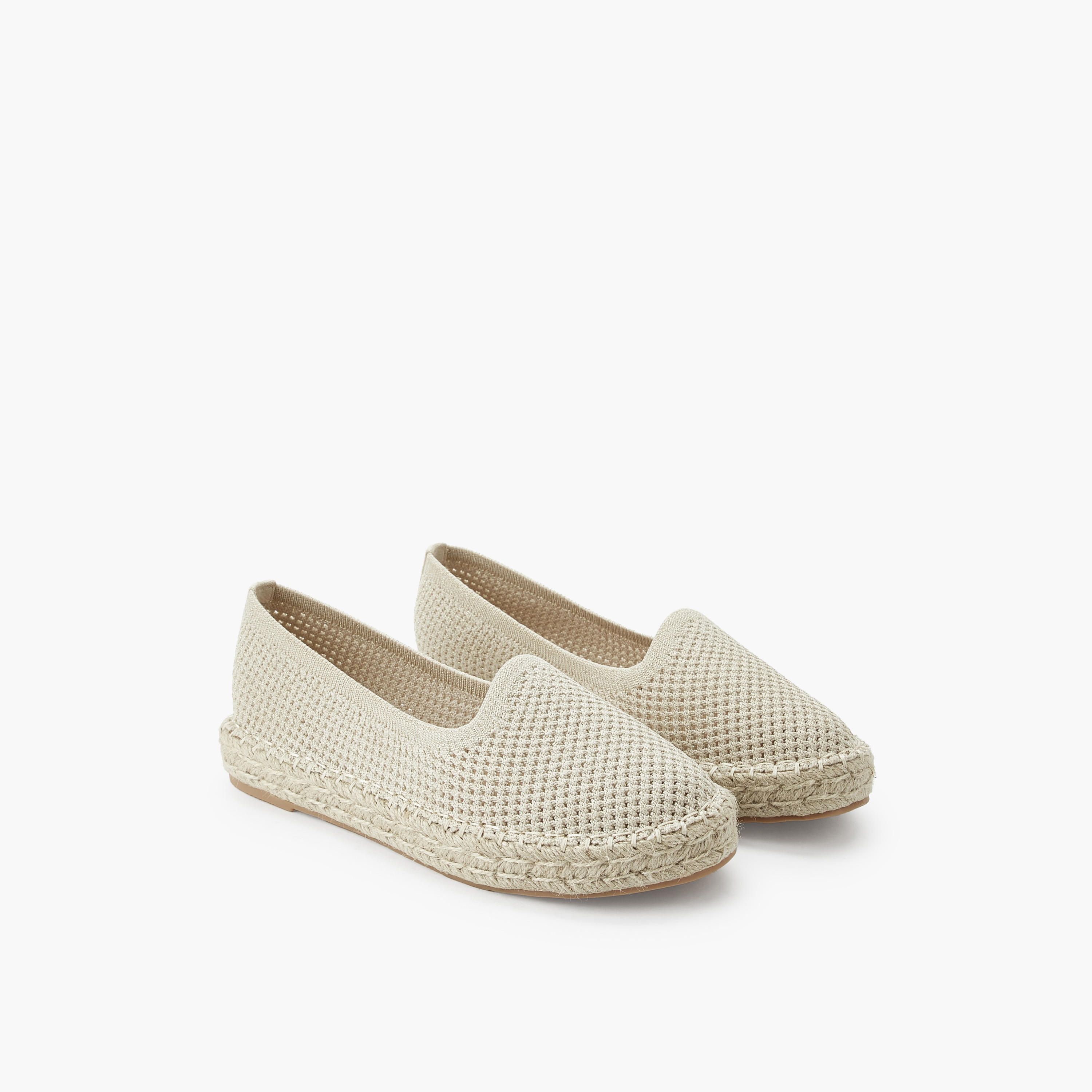 Peppermint Women Textured Espadrille Loafers-women-shoes-flats-loafers-image-1