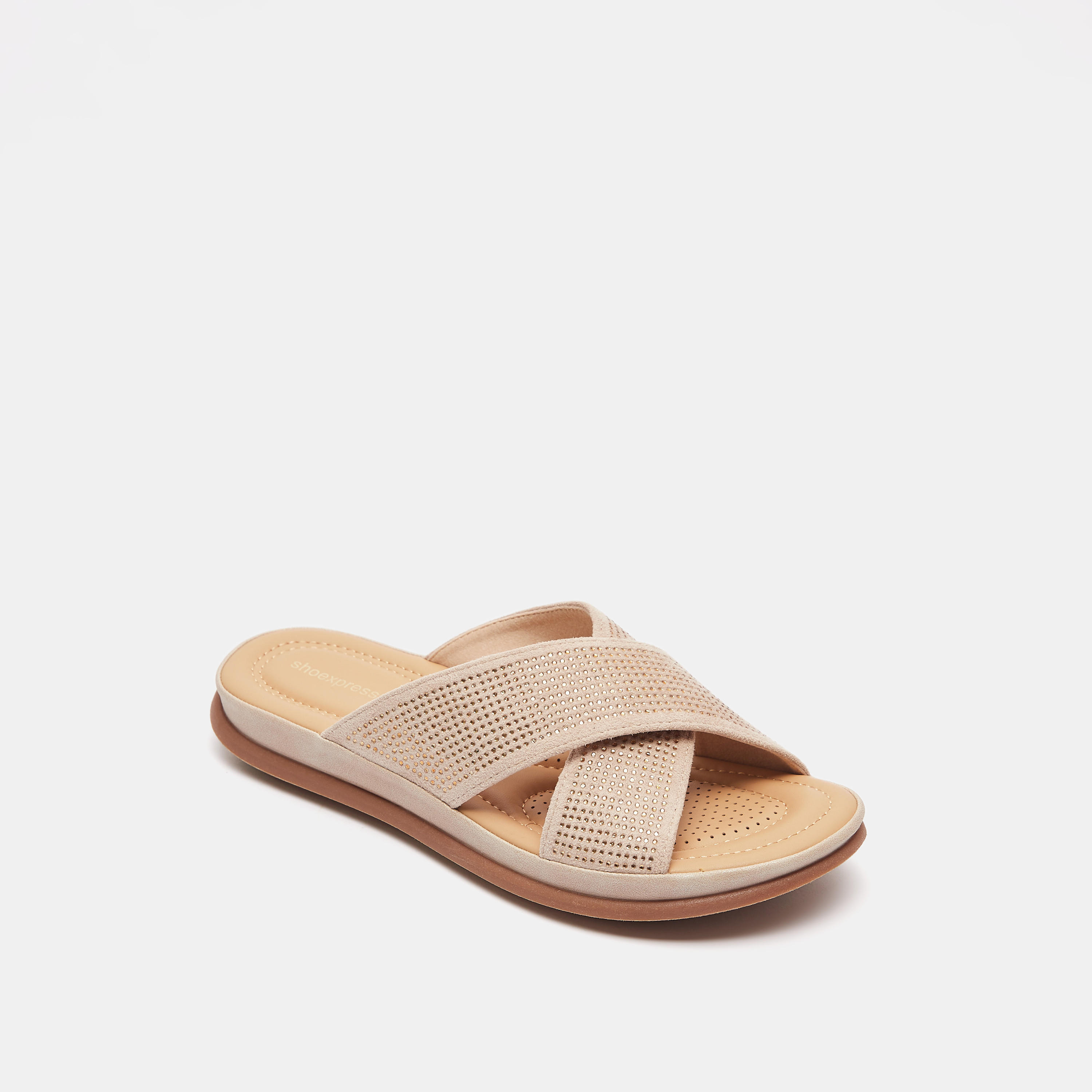 Embellished Criss-Cross Slip-On Slide Sandals-women-shoes-flats-sandals-image-2