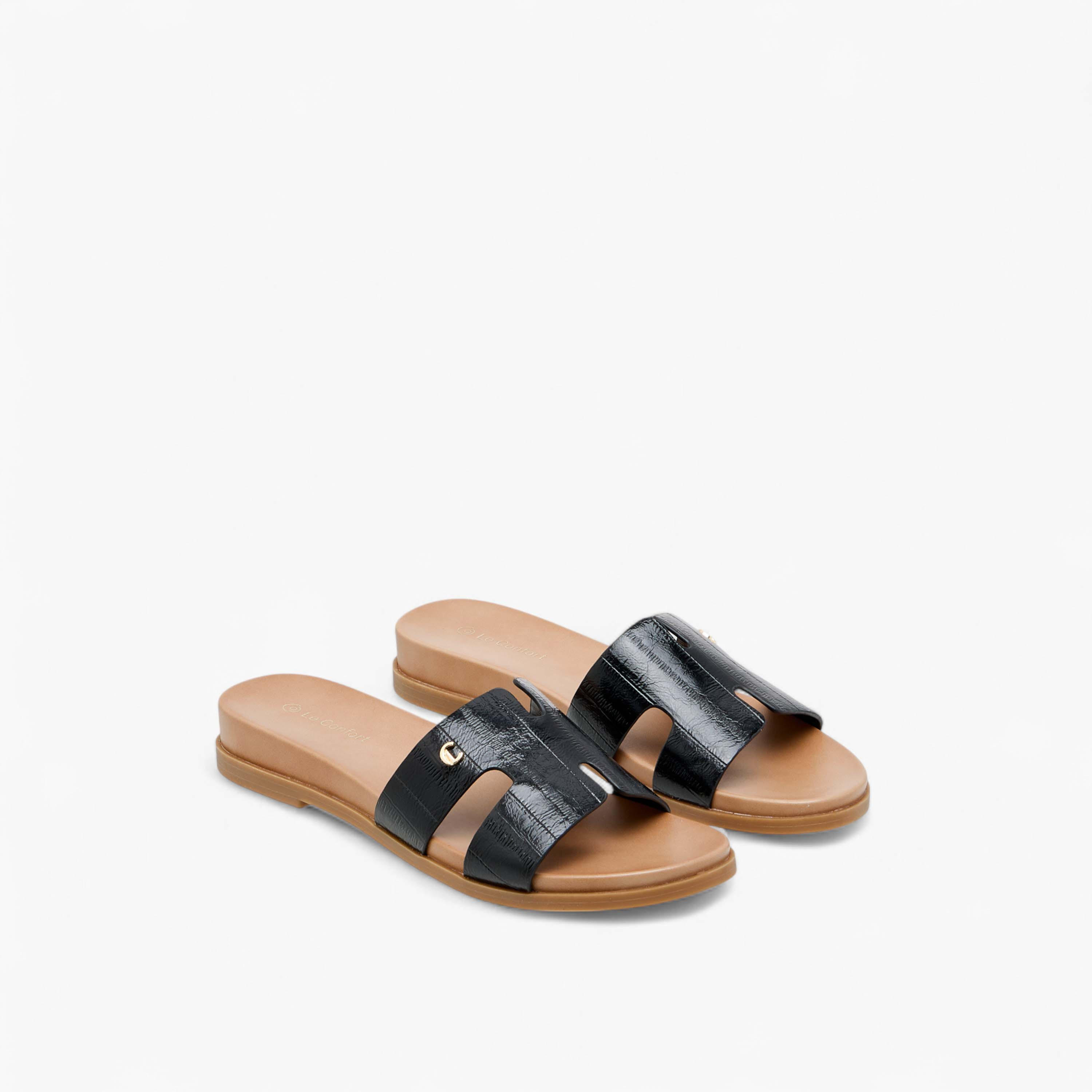 Le Confort Textured Slip-On Flat Sandals-women-shoes-flats-sandals-image-1