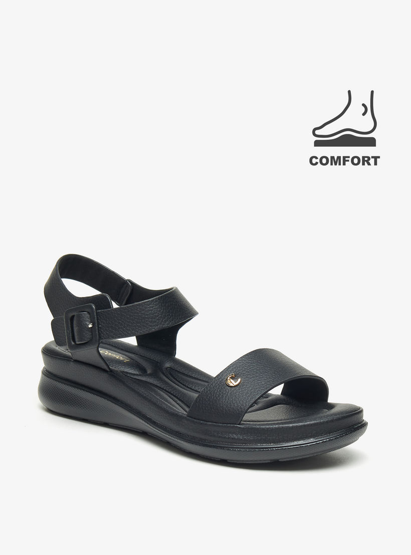صندل مريح سادة مفتوح من الأمام بإبزيم إغلاق من لوكونفورت-women-shoes-flats-sandals-image-1