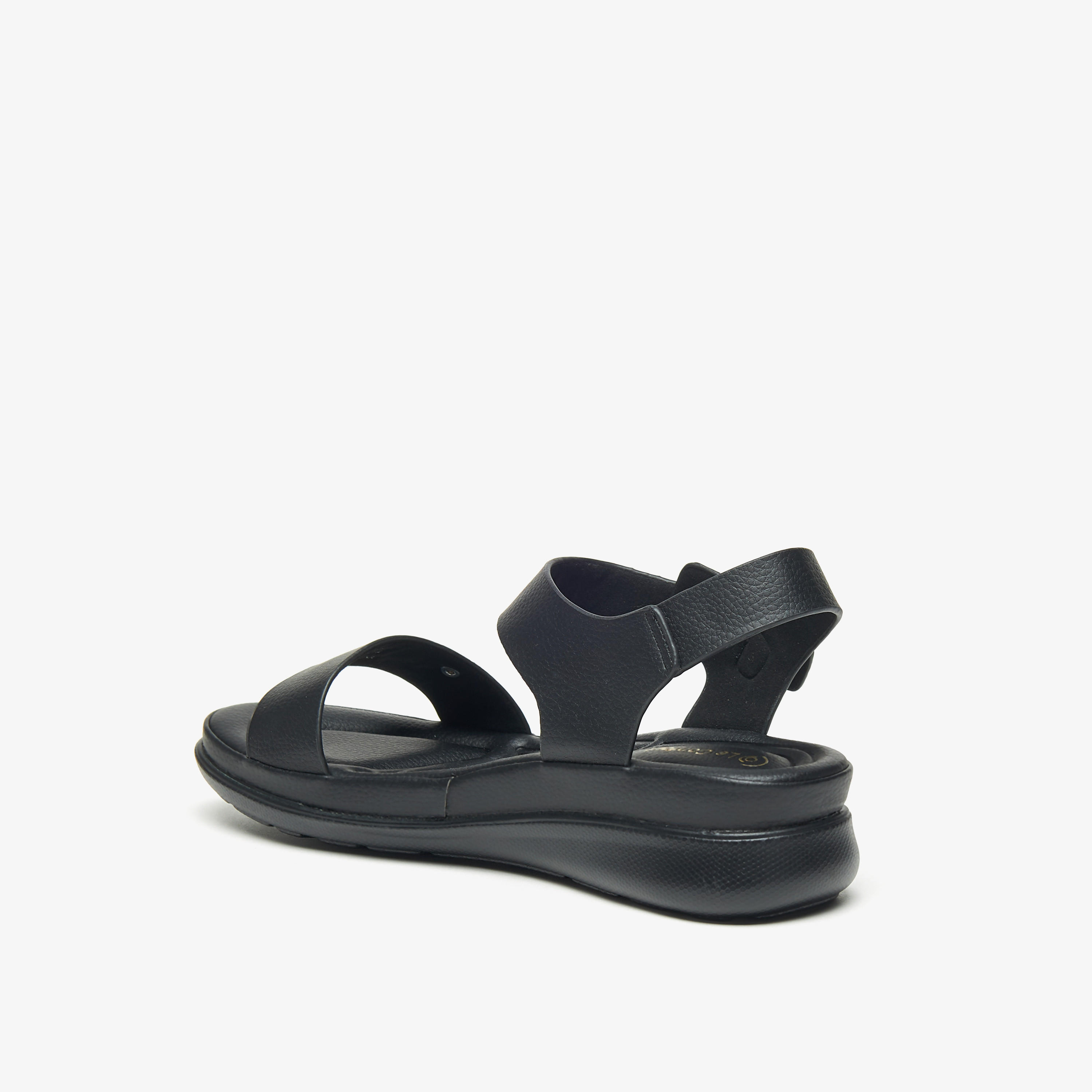 Le Confort Solid Open Toe Comfort Sandals with Buckle Closure-women-shoes-flats-sandals-image-8