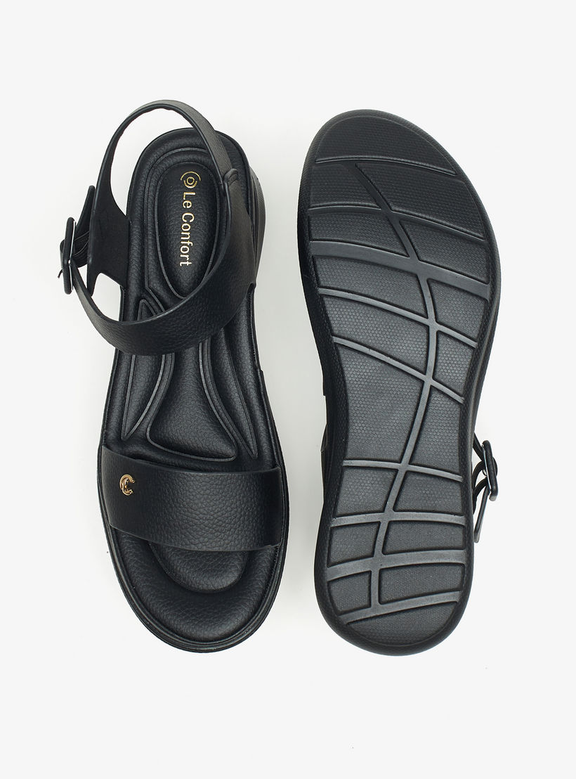 صندل مريح سادة مفتوح من الأمام بإبزيم إغلاق من لوكونفورت-women-shoes-flats-sandals-image-4