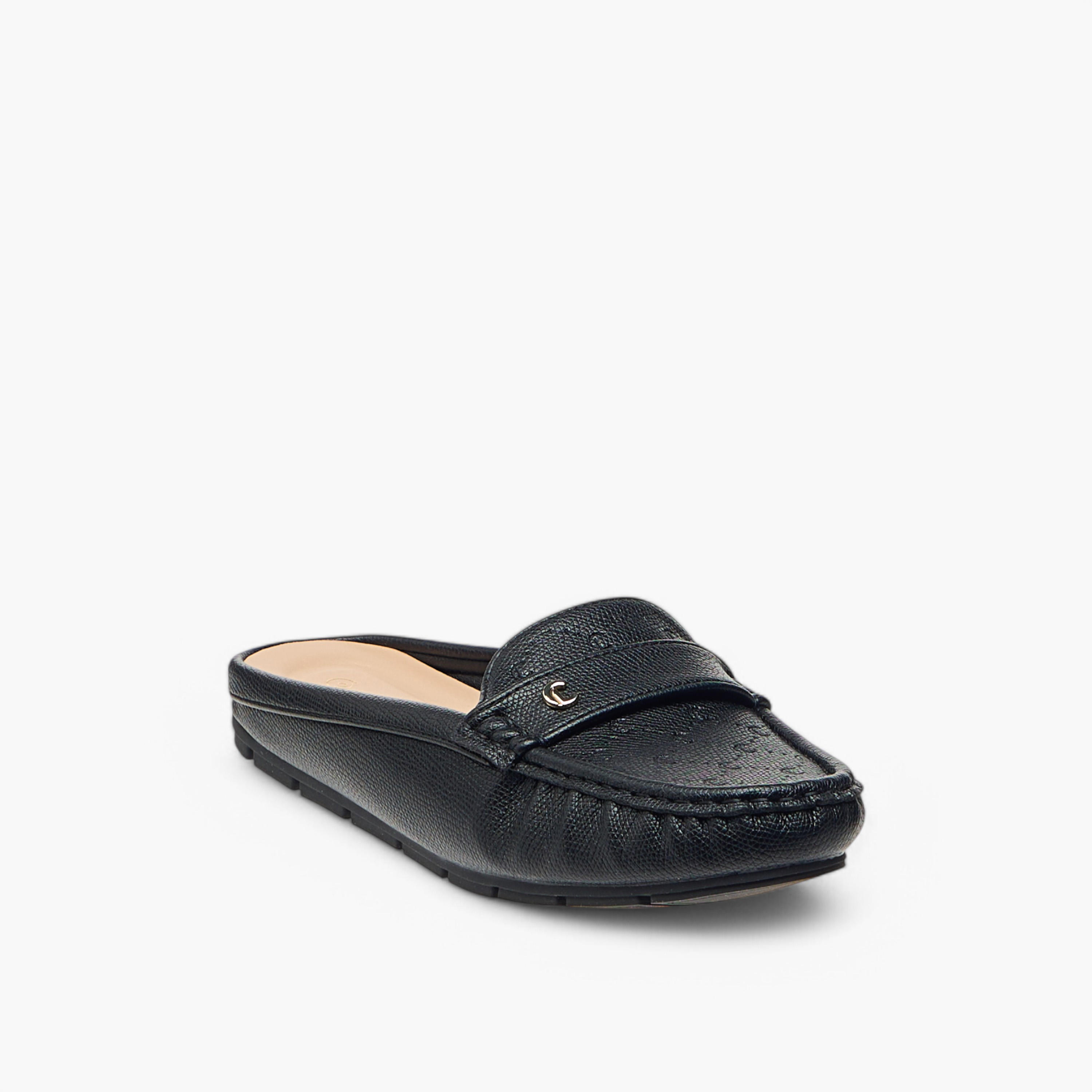 Le Confort Textured Slip-On Comfort Mules-women-shoes-flats-mules-image-2