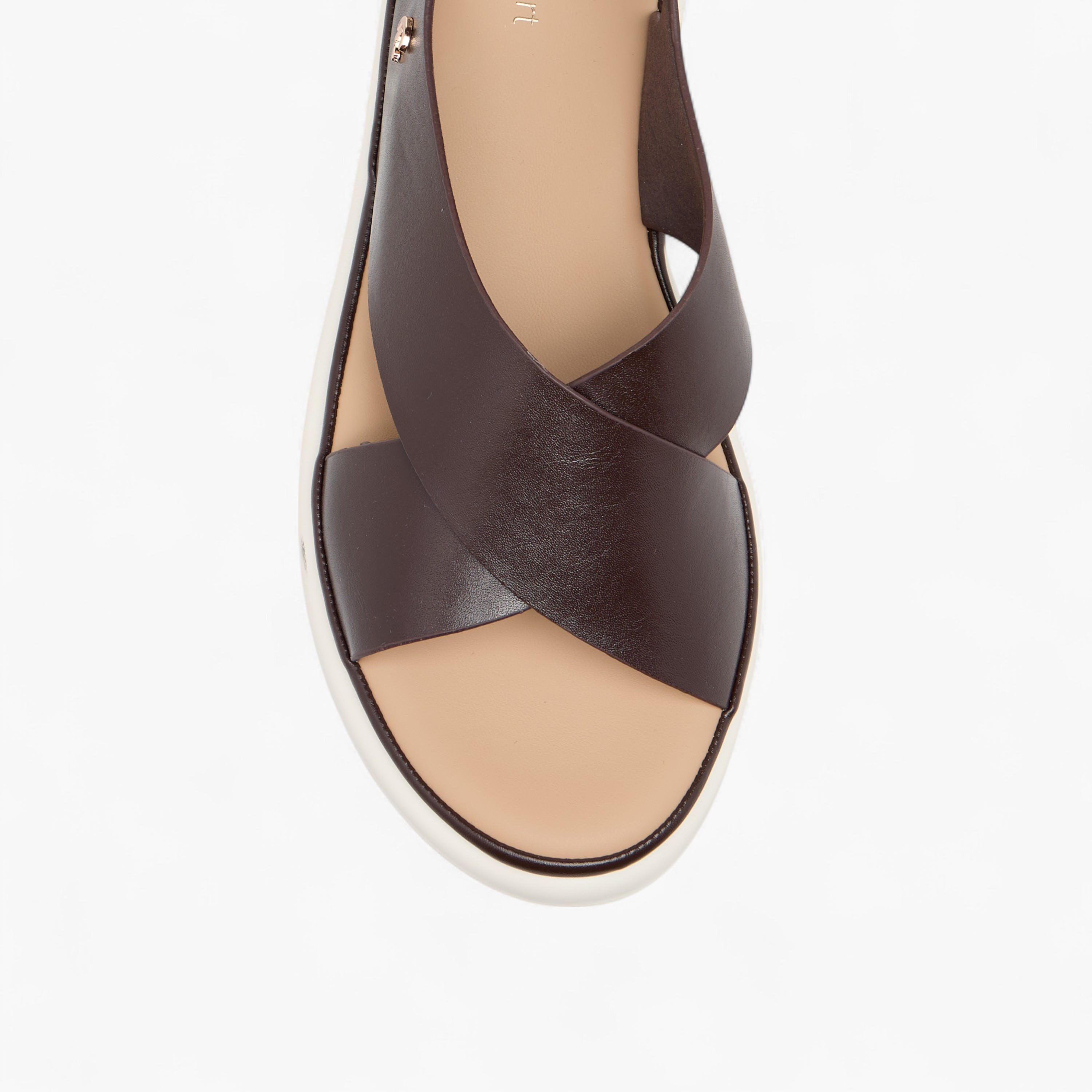 Le Confort Solid Cross Strap Comfort Sandals with Hook and Loop Closure-women-shoes-flats-sandals-image-3
